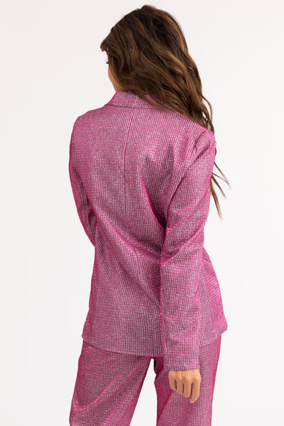 Mulberry Double Button Metallic Blazer