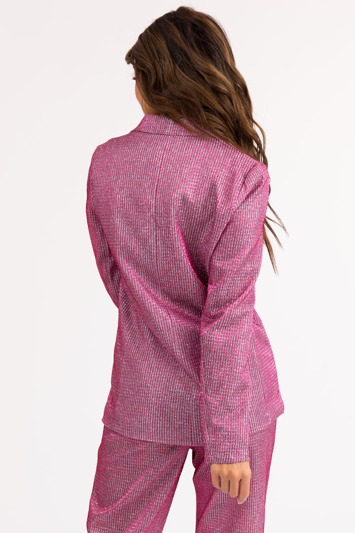Mulberry Double Button Metallic Blazer
