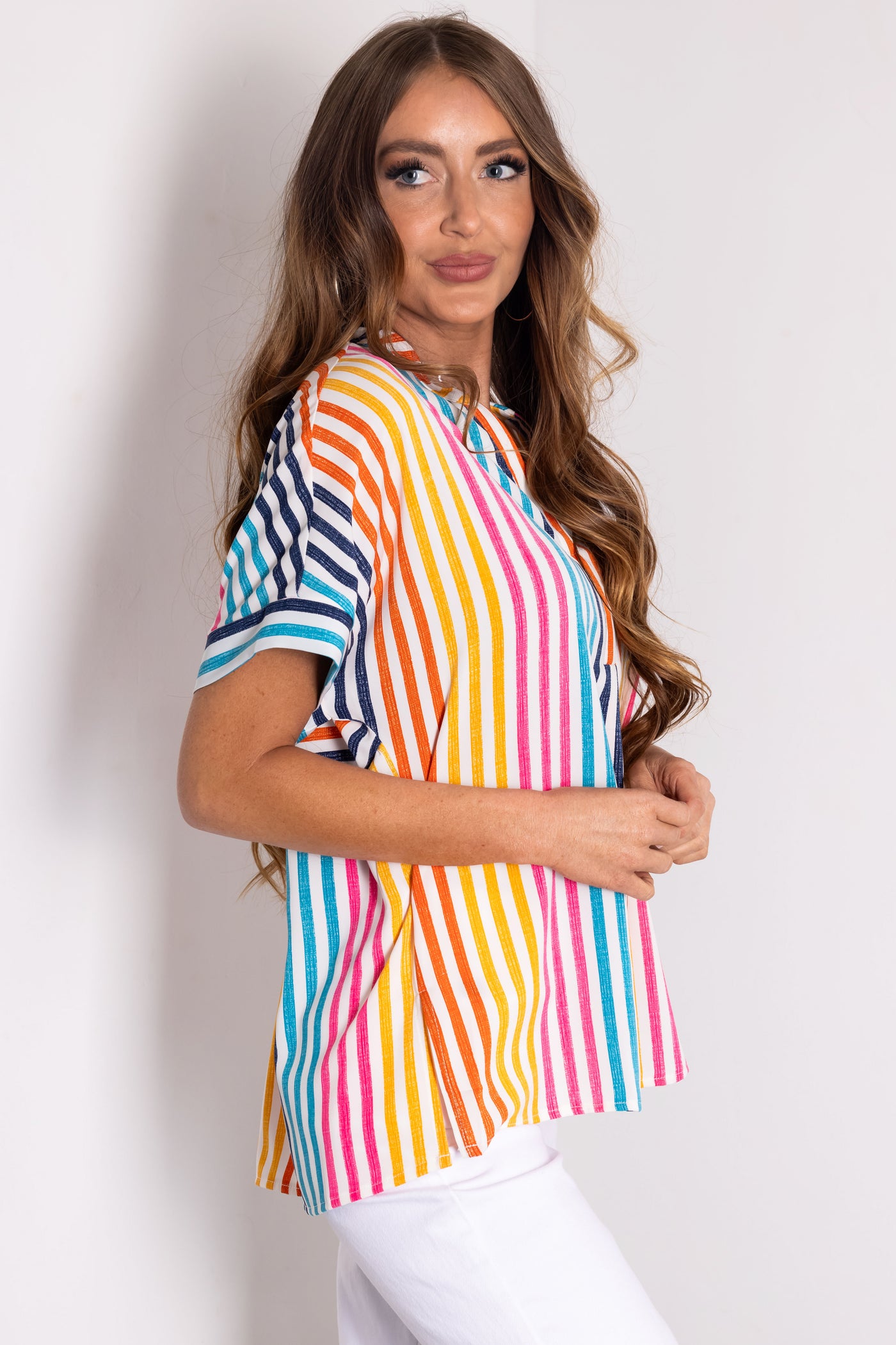Multicolor Striped Relaxed Fit Blouse