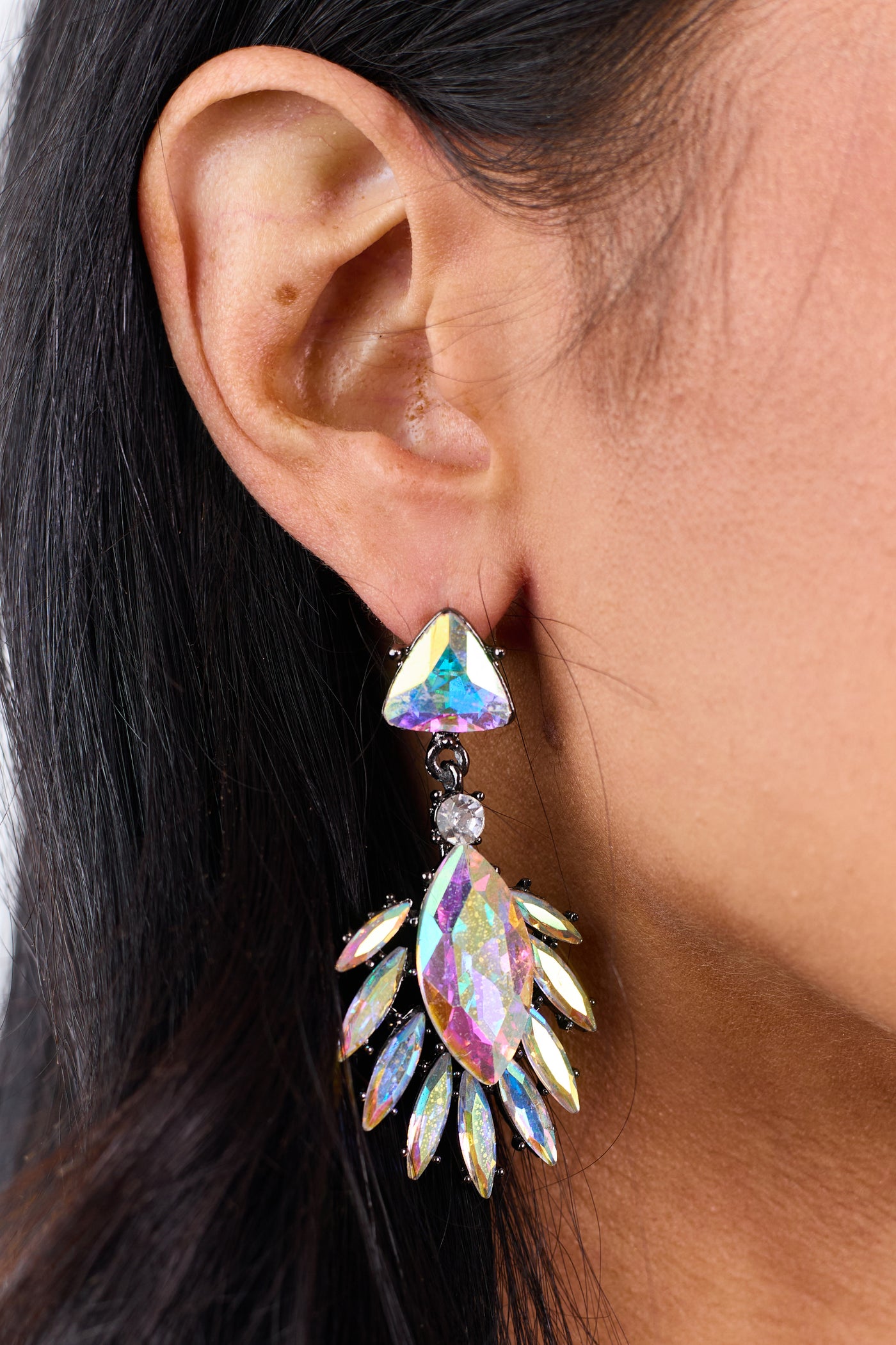 Multicolor Gemstone Abstract Dangle Earrings