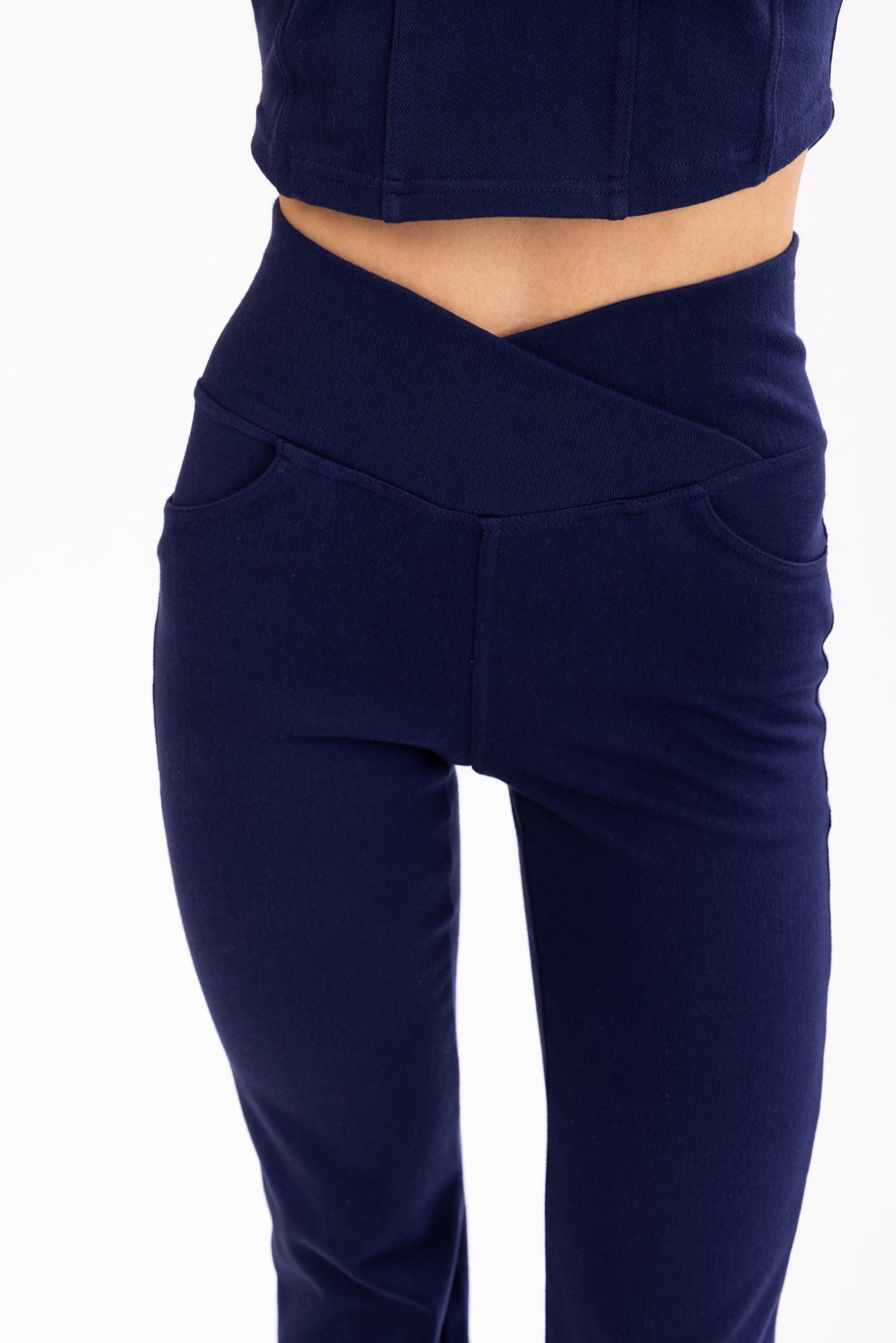 Navy crossover waist lounge pant