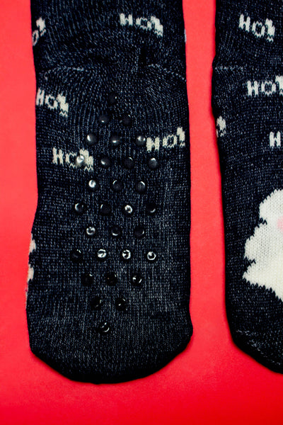 Navy Santa Thick Sherpa Socks