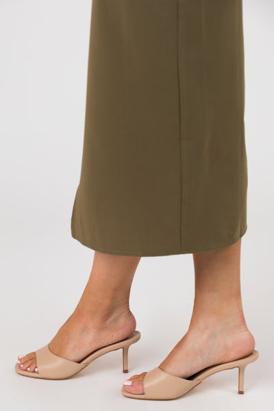 Nude Pleather Open Toe Slip On Low Heels