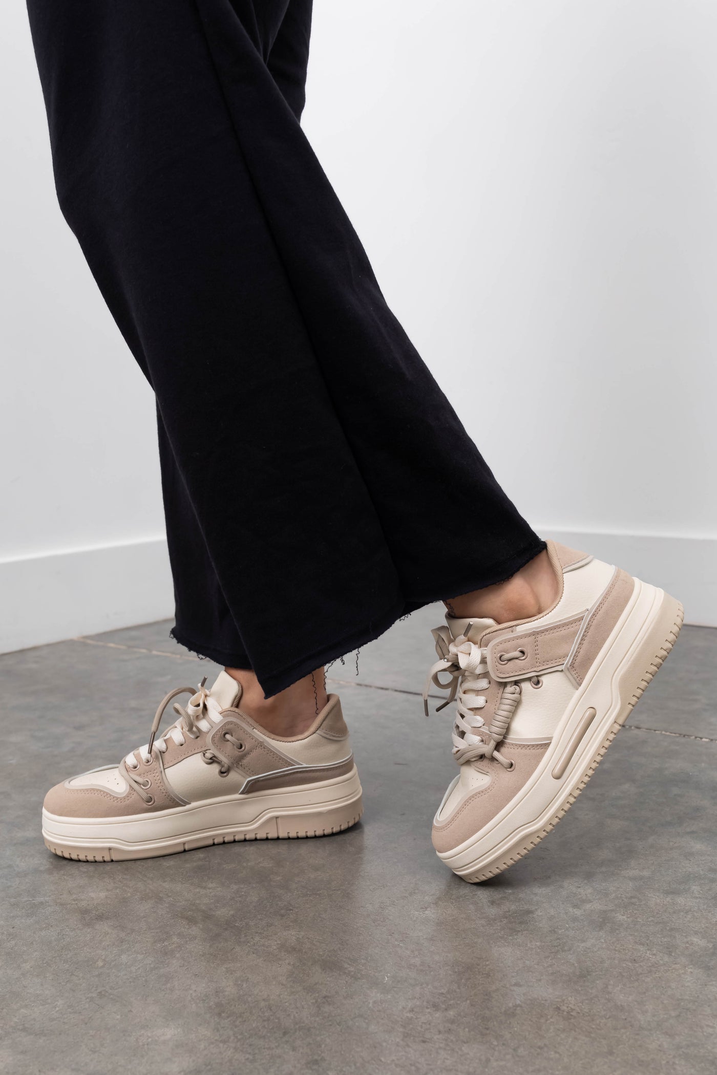 Oatmeal Colorblock Chunky Sneakers