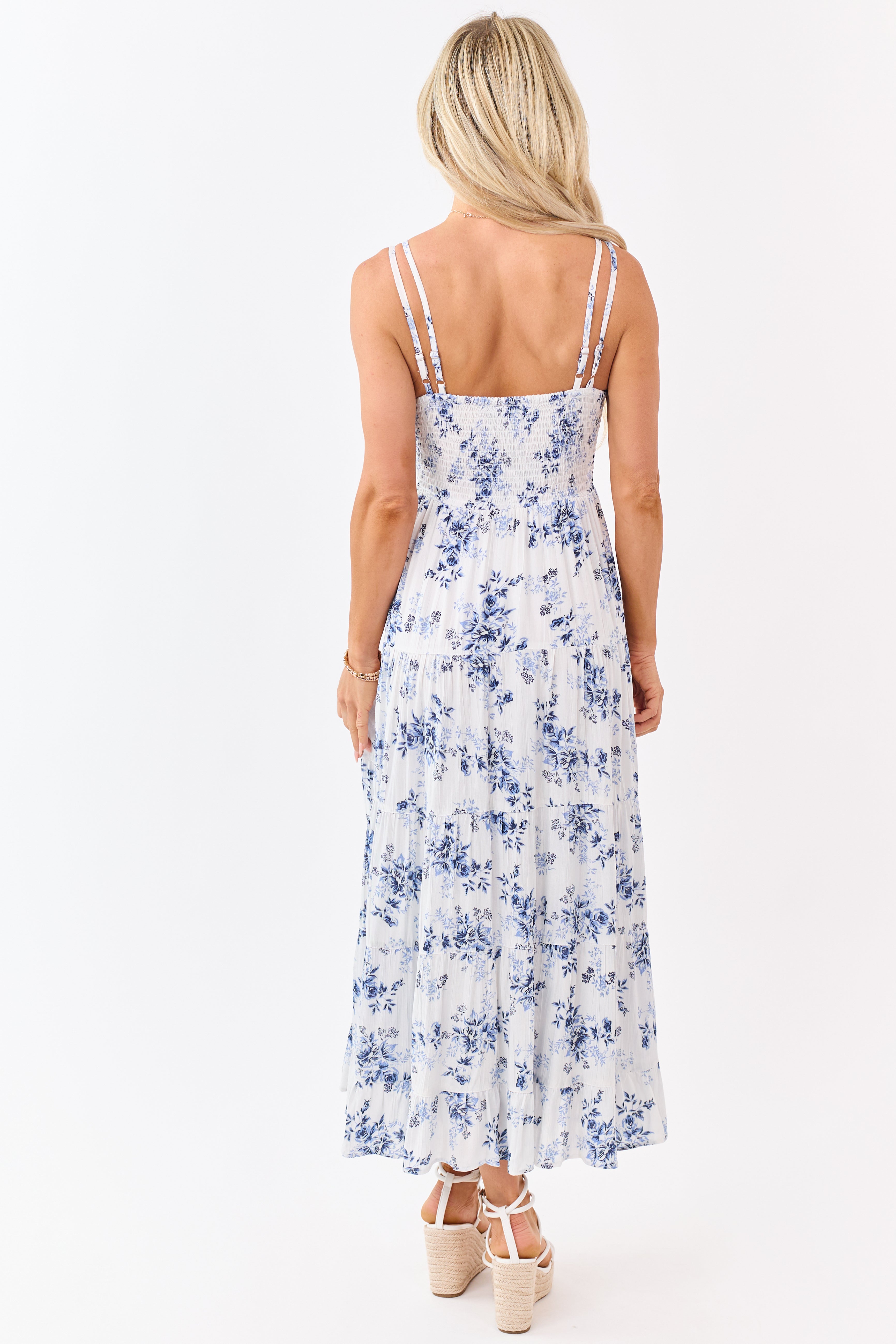 ワンピース Lace Trimmed Floral Dress Off White Floral Print Lace Trim Maxi Dress | Lime Lush Boutique