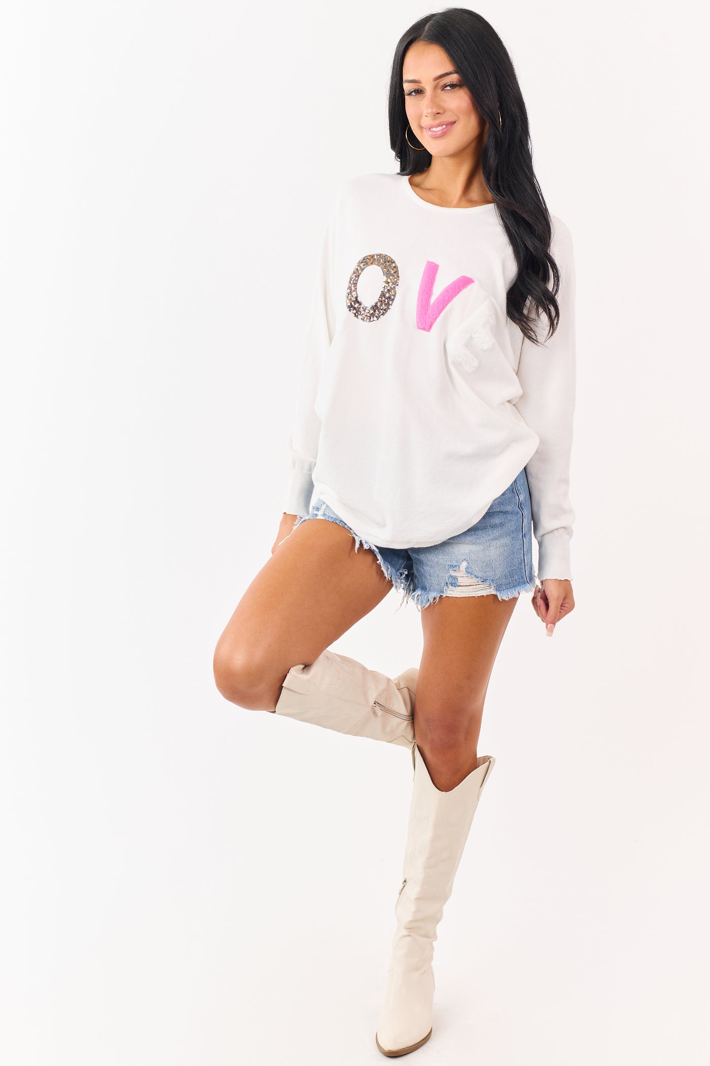 Off White 'LOVE' Graphic Lightweight Sweater
