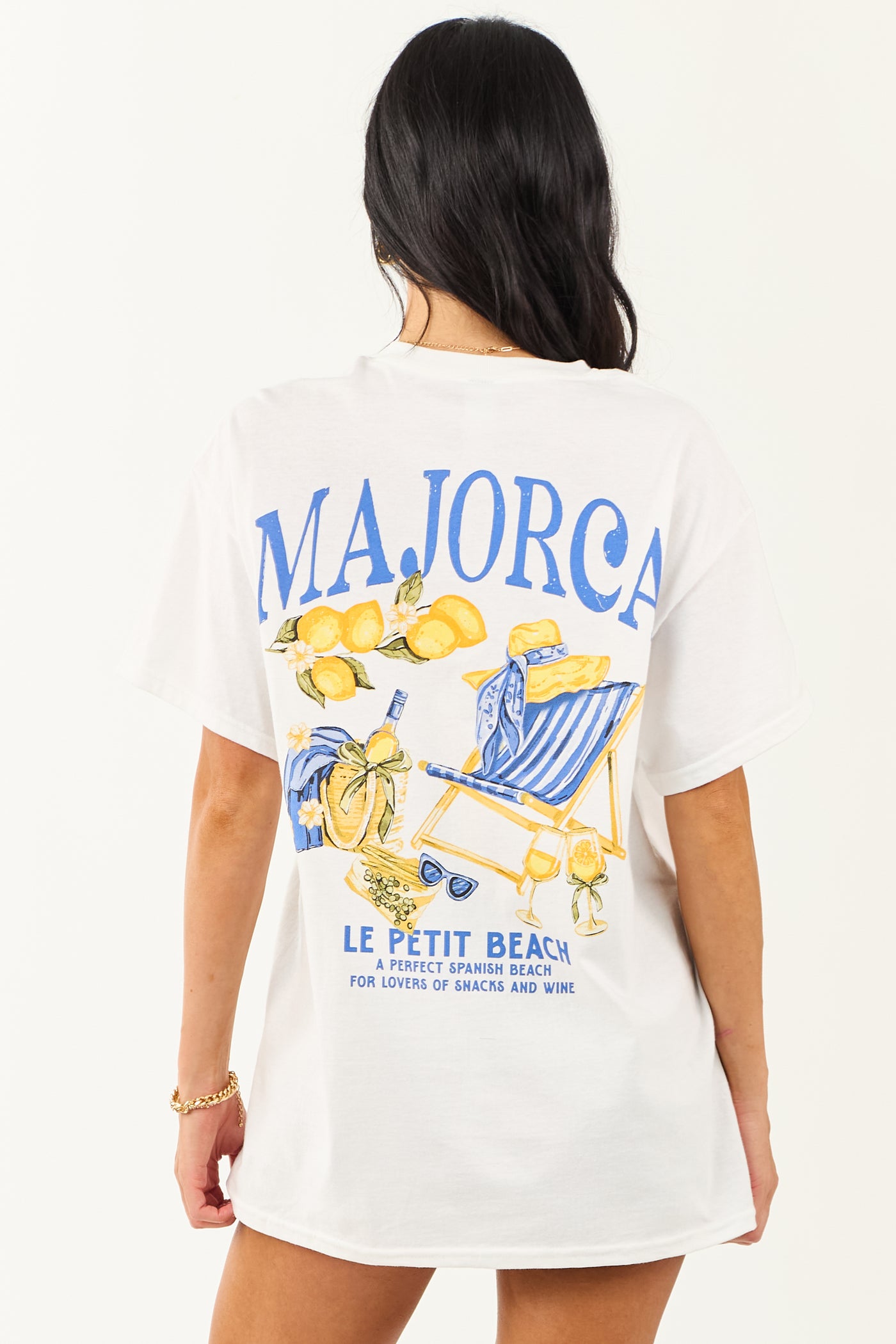 Off White 'Majorca' Graphic Cotton Short Sleeve Top