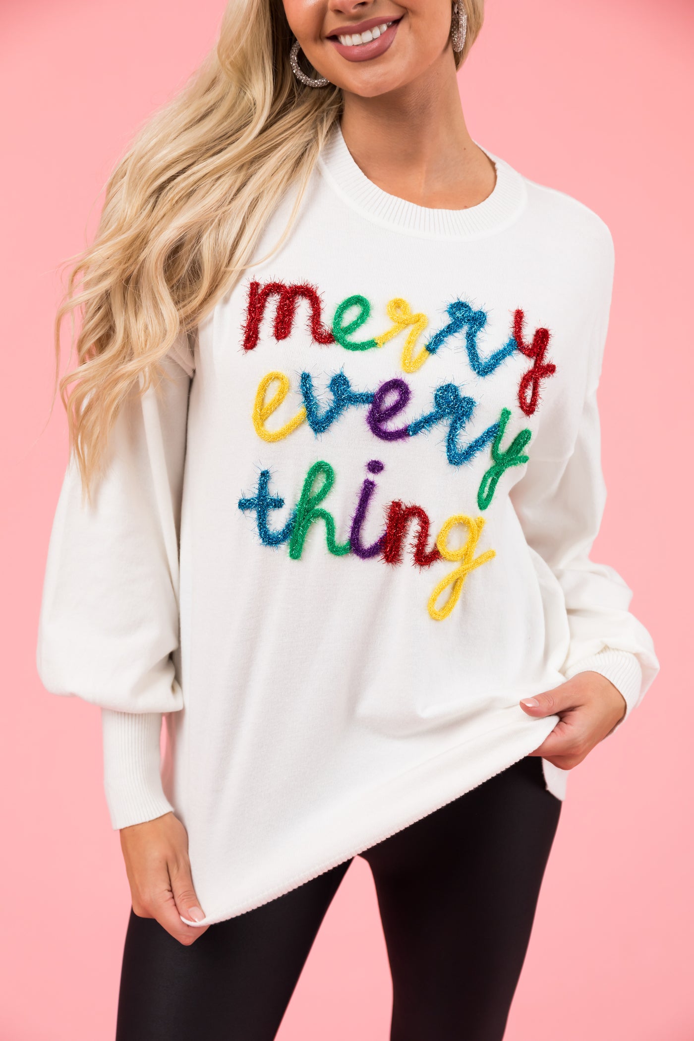Off White 'Merry Everything' Long Sleeve Sweater