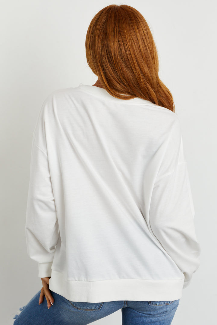 Off White and Black 'Touchdown' Sweatshirt