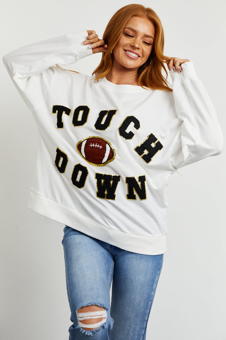Off White and Black 'Touchdown' Sweatshirt