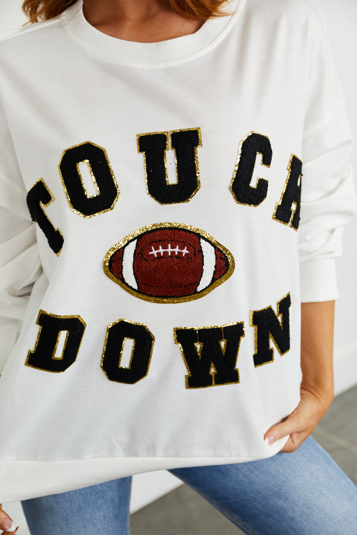 Off White and Black 'Touchdown' Sweatshirt