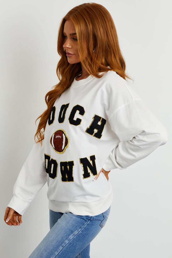 Off White and Black 'Touchdown' Sweatshirt