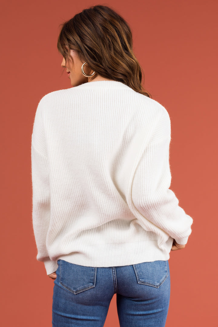 Off White 'hello pumpkin' Graphic Sweater