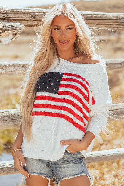 Off White Americana USA Lightweight Sweater Top