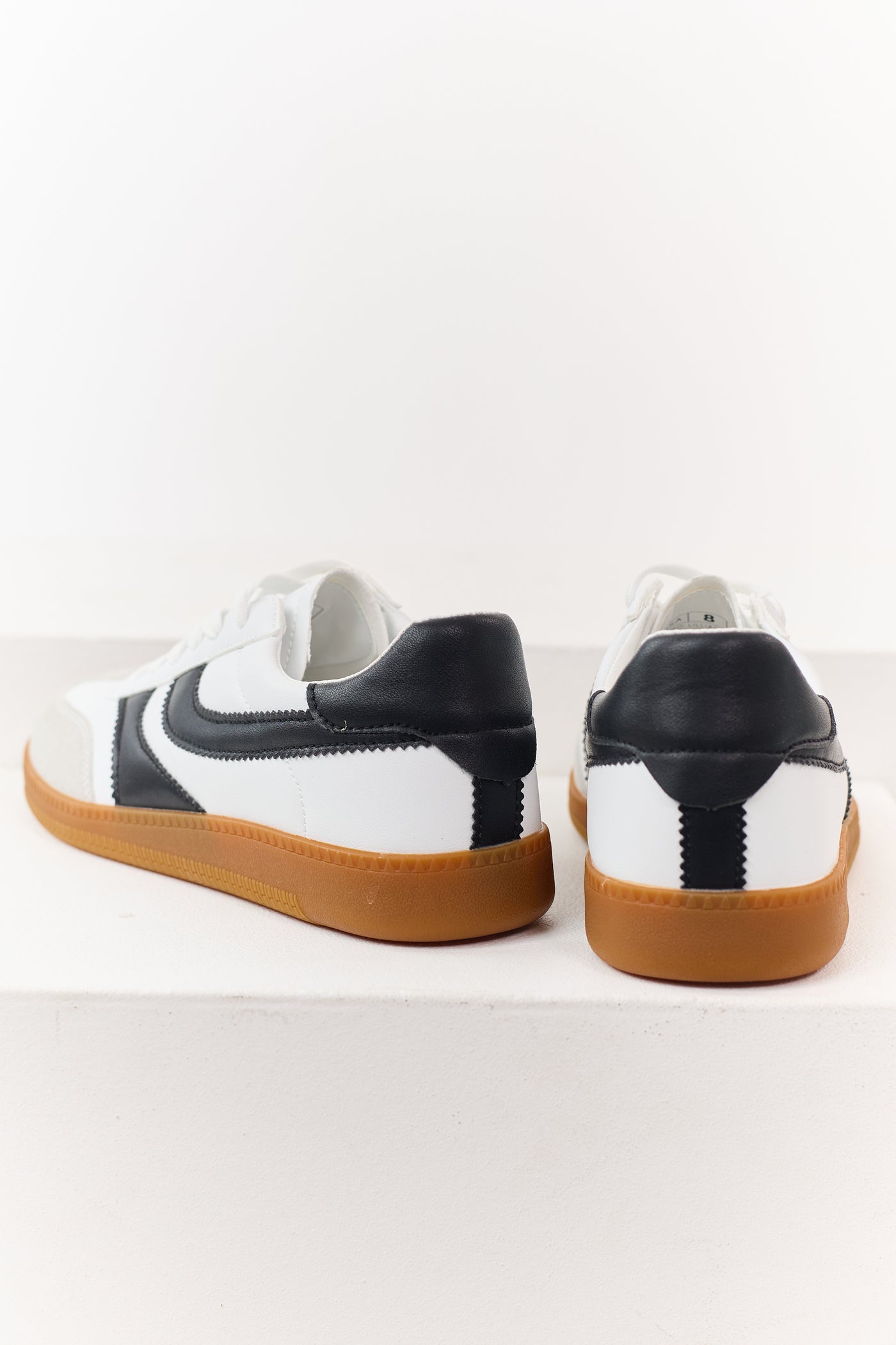 Off White Contrast Detail Lace Up Sneakers