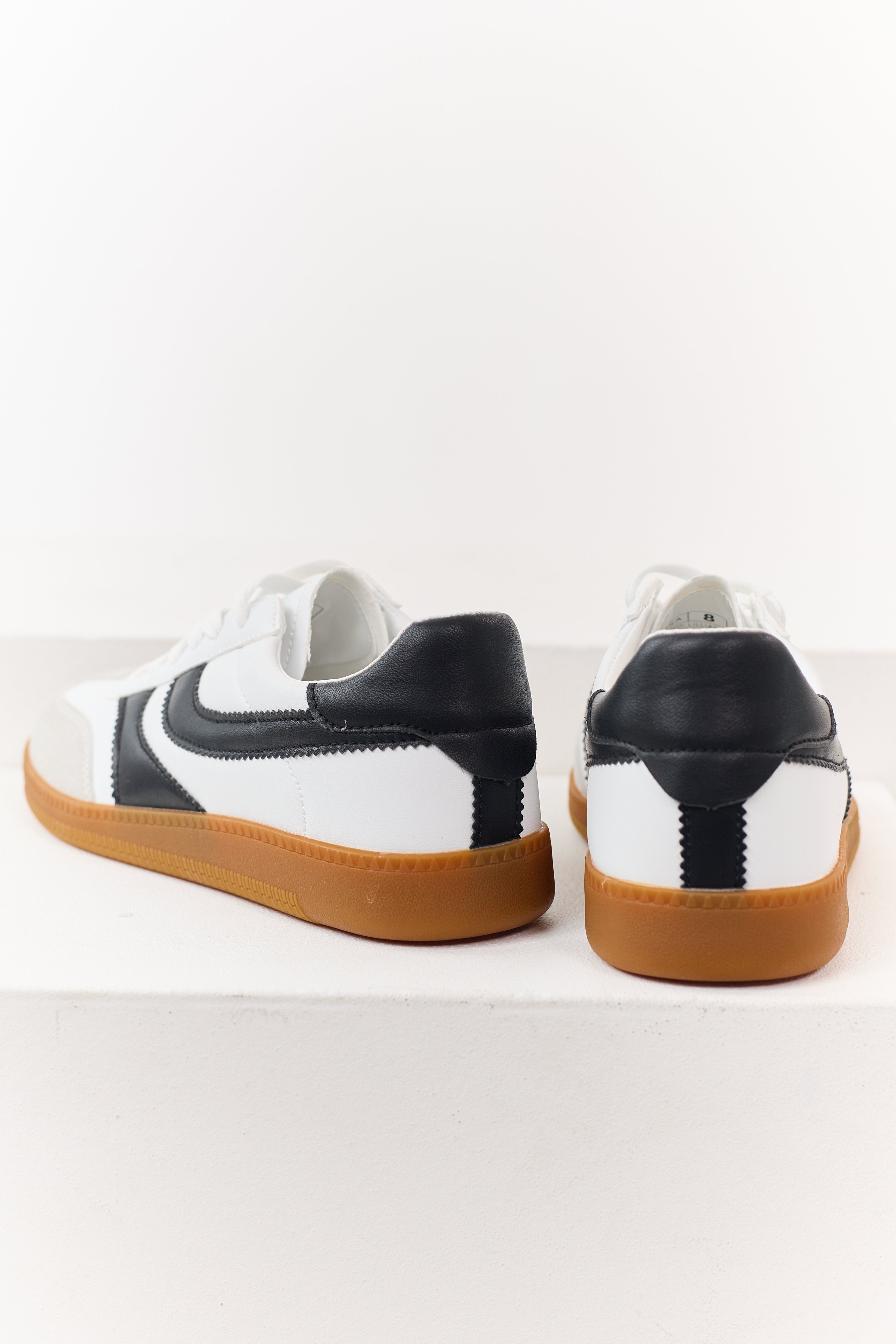 Off White Contrast Detail Lace Up Sneakers