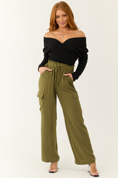 Olive-Elastic-Paperbag-Waist-