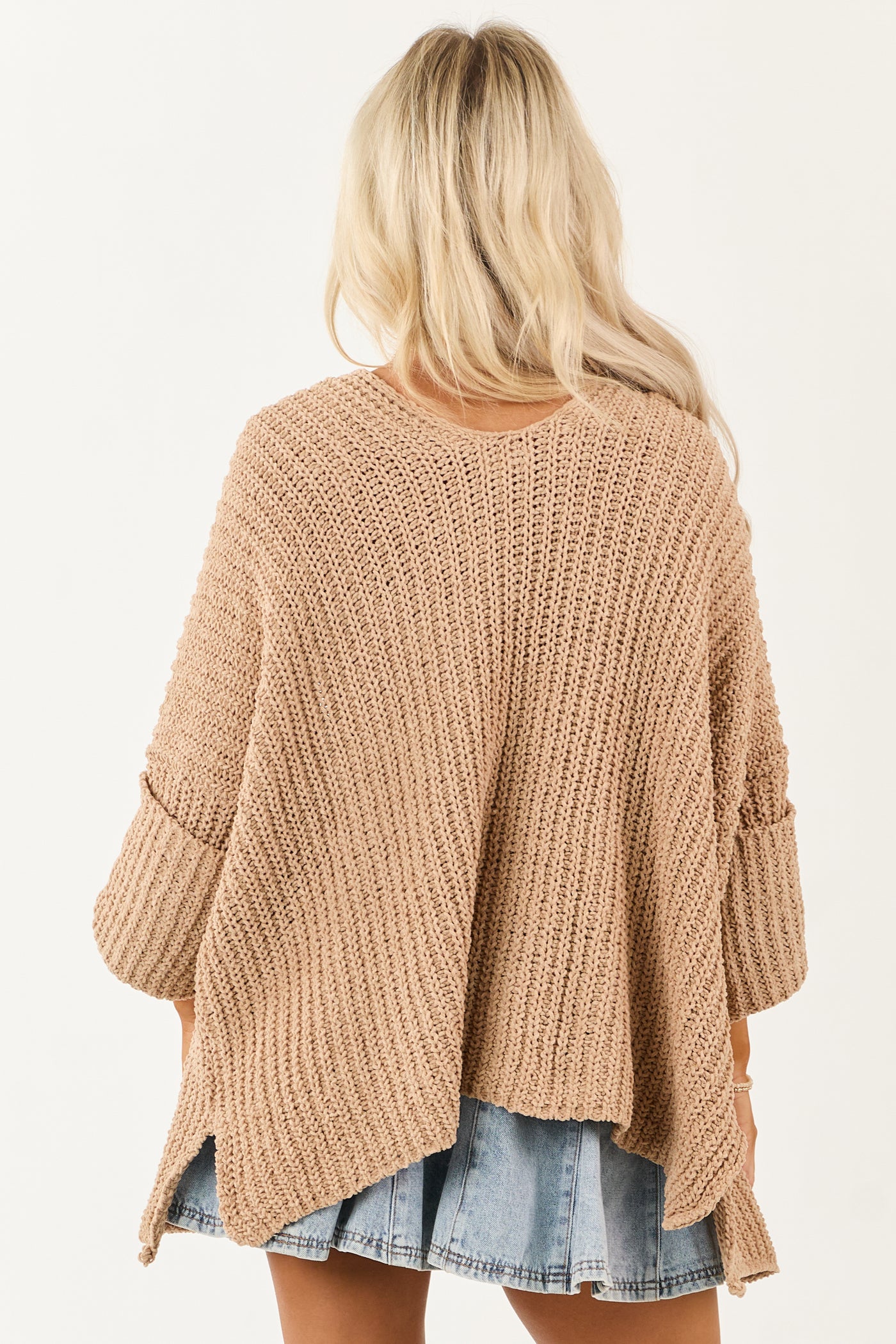 POL Brown Sugar 3/4 Sleeve Knit Cardigan