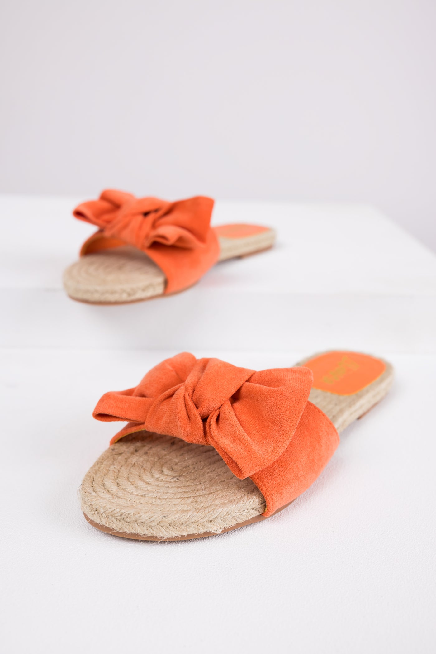Papaya Bow Strap Flat Espadrille Sandals