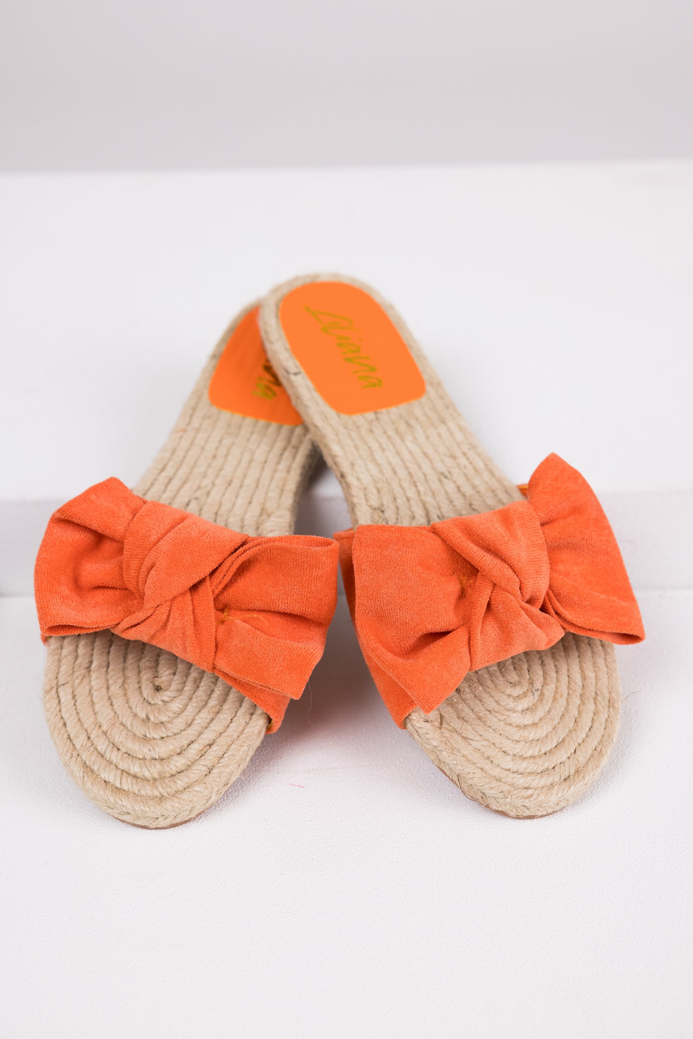 Papaya Bow Strap Flat Espadrille Sandals