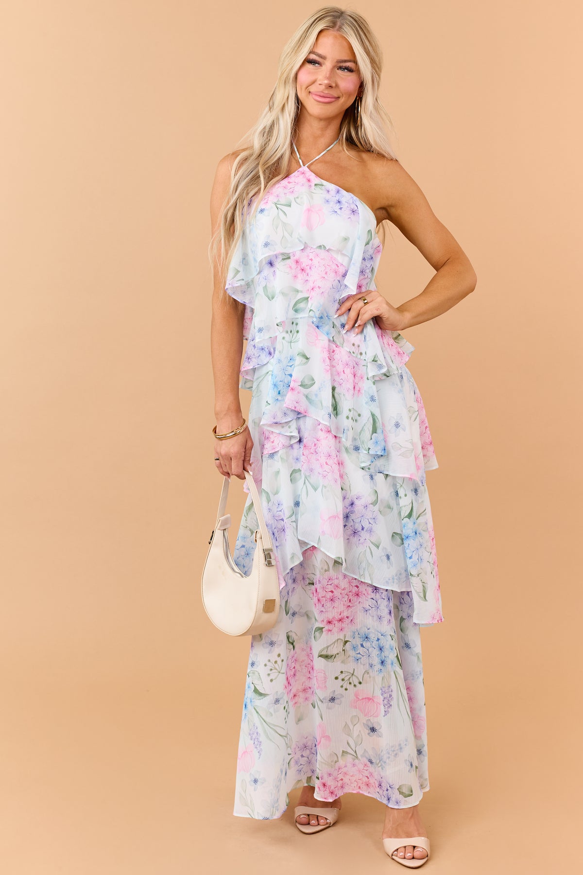 light blue floral maxi dress Pastel Print Ruffle Tiered while the lightweight fabric Size:One Size (Fits From Bust 28” - Bust 38”) Linen apron for women Sequin-Print Strapless Long Prom