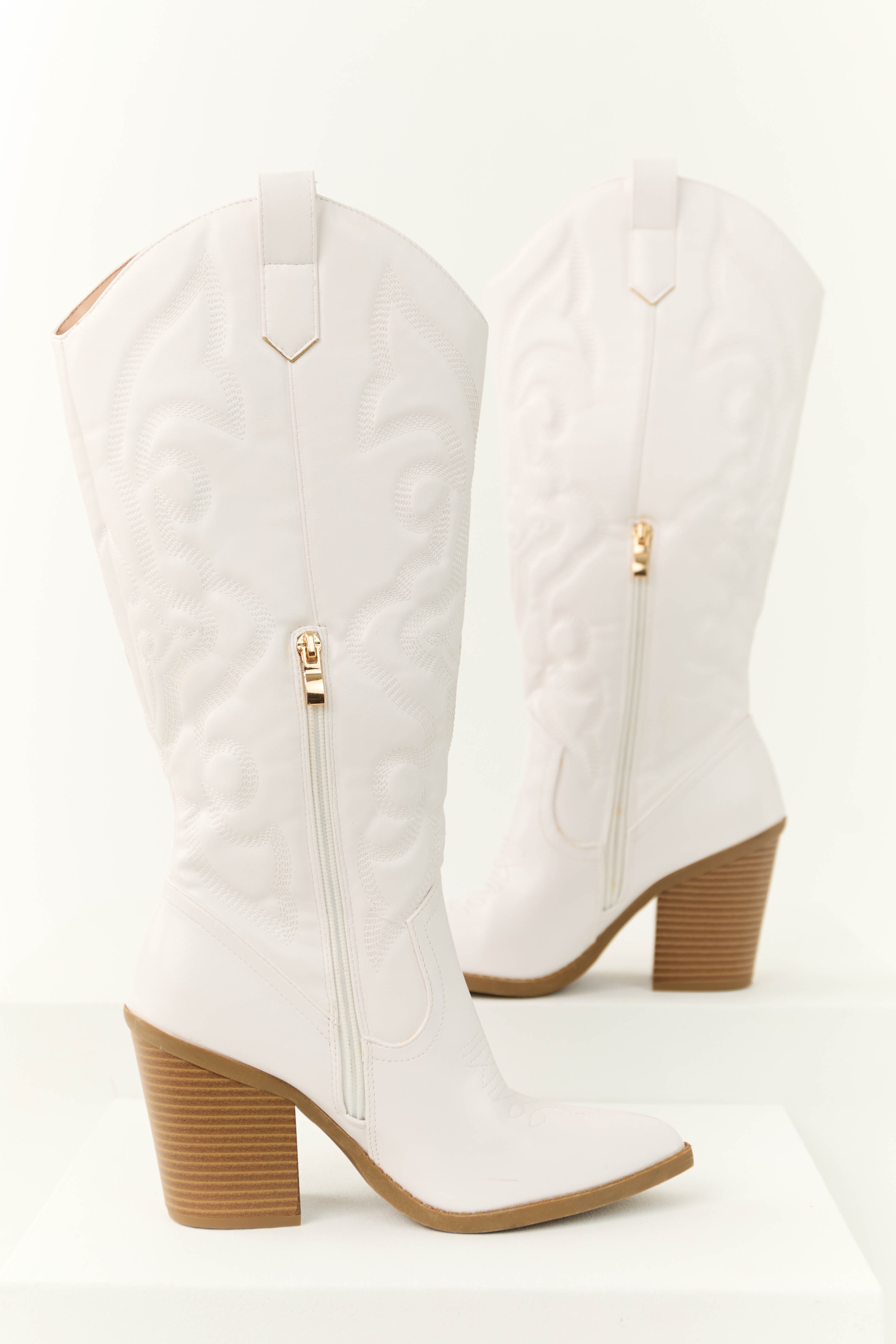 White faux leather booties hotsell