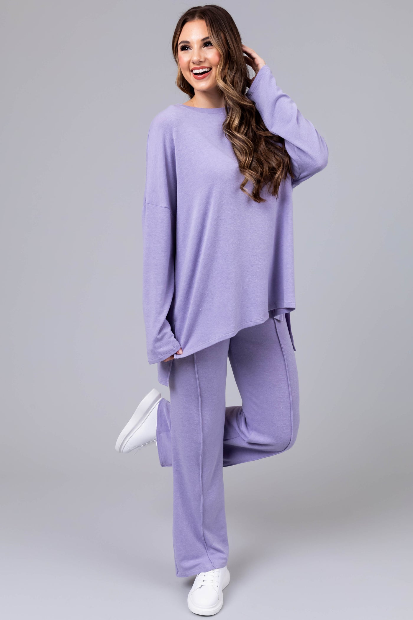Periwinkle Soft Loungewear Top and Pants Set
