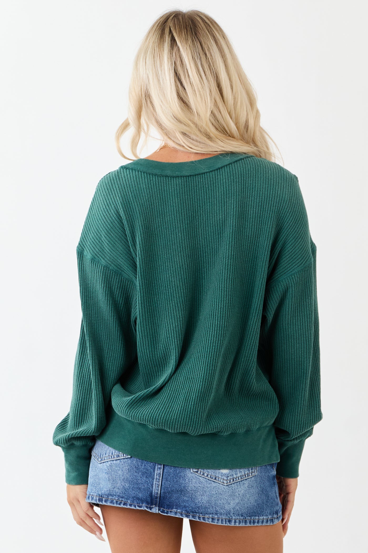Pine Boat Neck Cotton Knit Relaxed Sweater