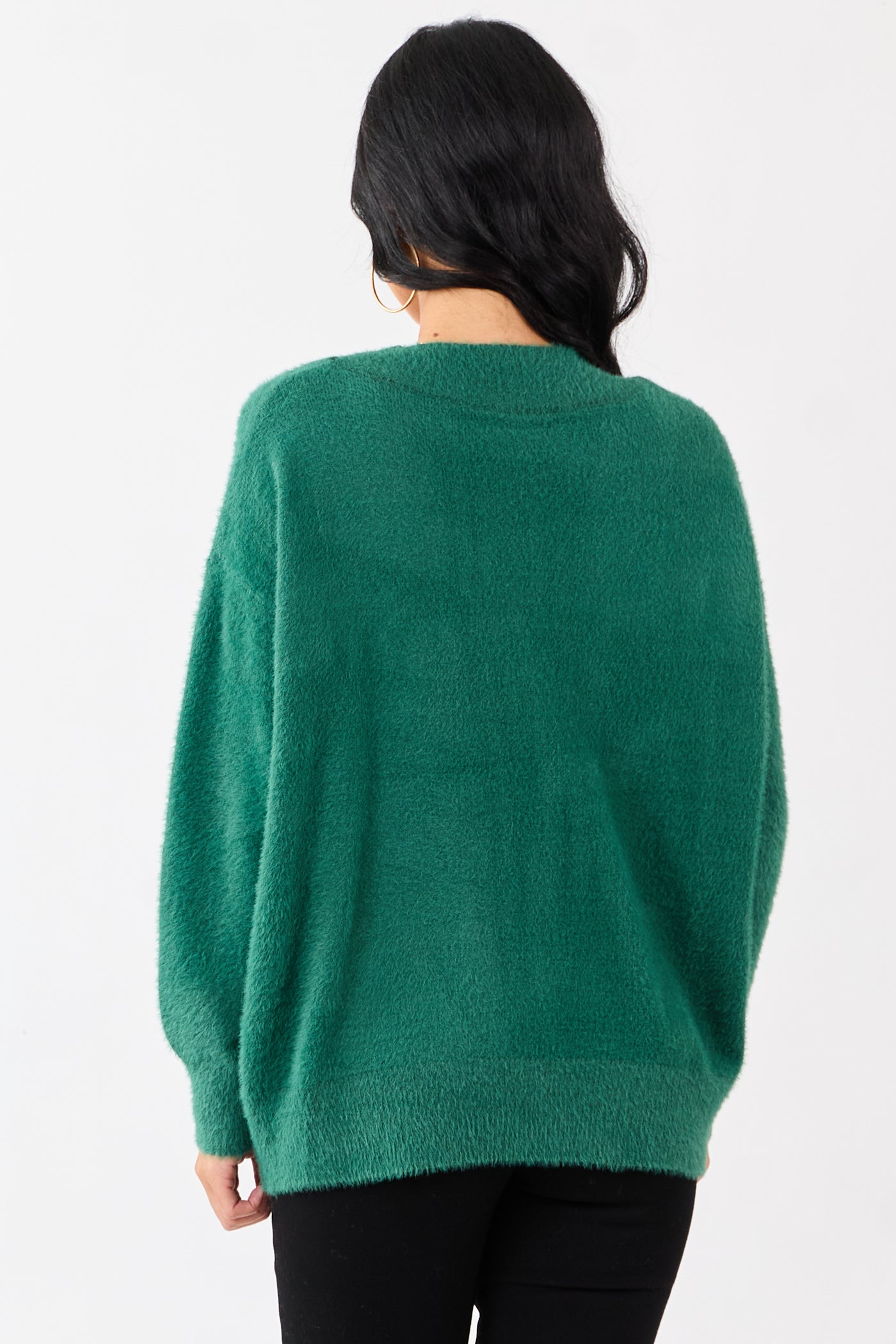 Pine Gingerbread Graphic Relaxed Eyelash Knit Cardigan