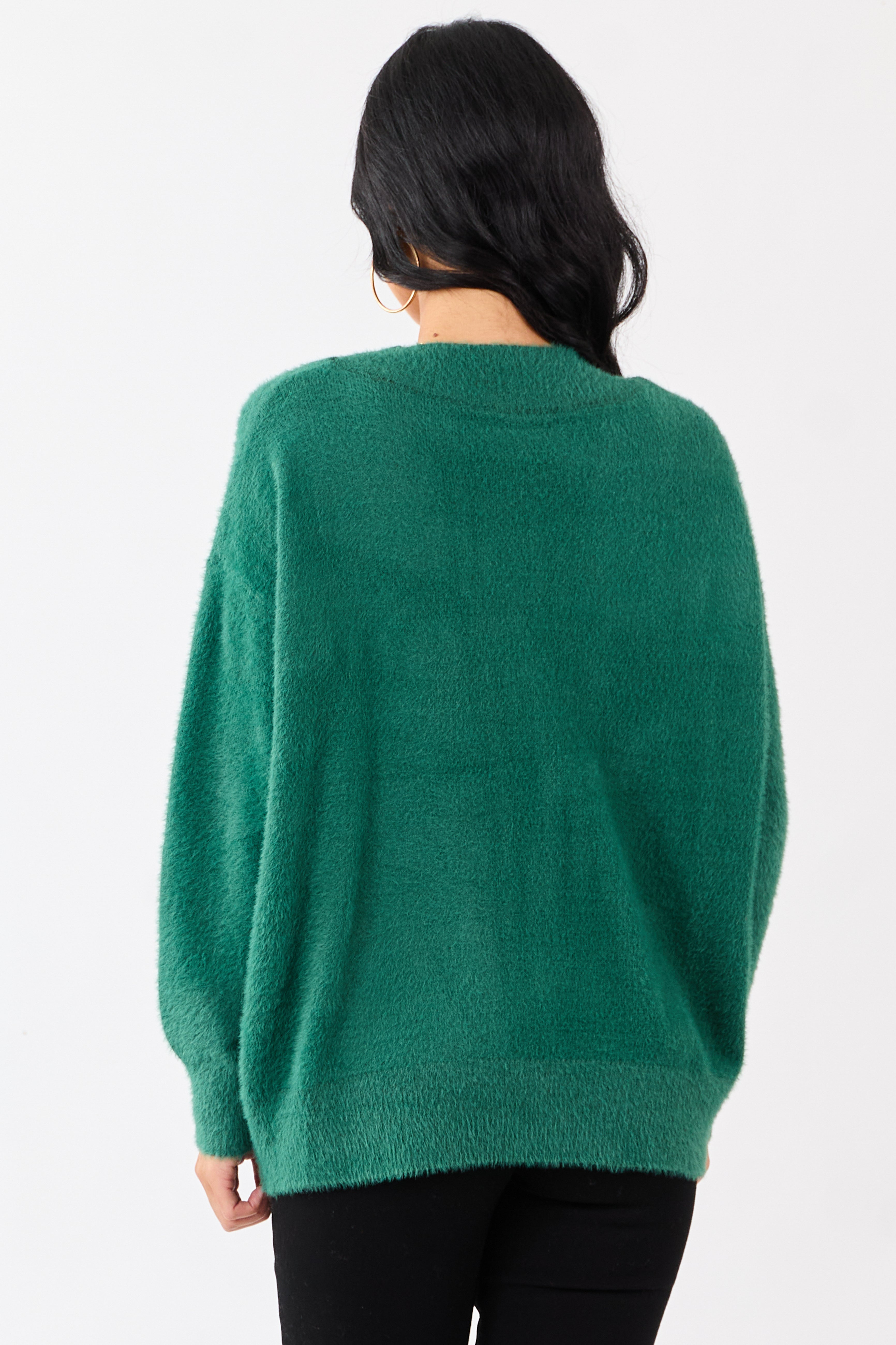 Pine Gingerbread Graphic Relaxed Eyelash Knit Cardigan
