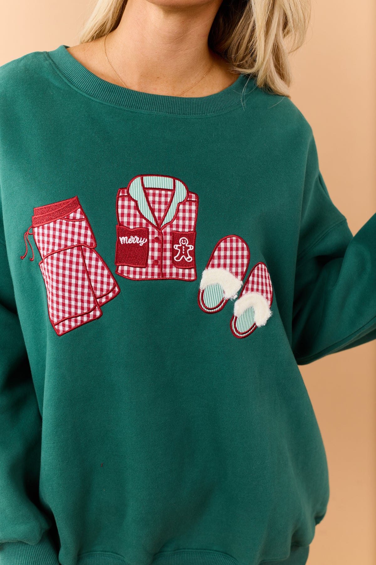 Pine Green Holiday PJ Graphic Sweatshirt