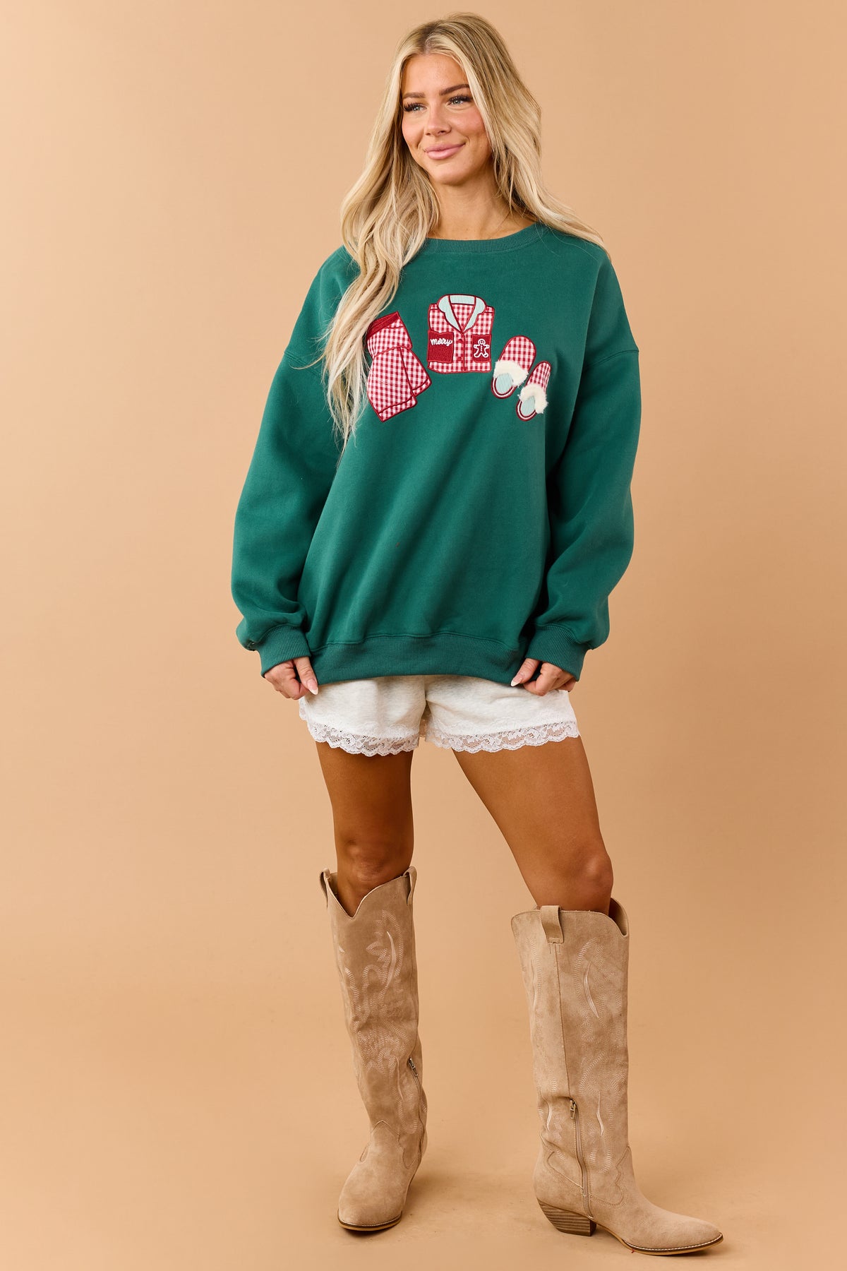 Pine Green Holiday PJ Graphic Sweatshirt