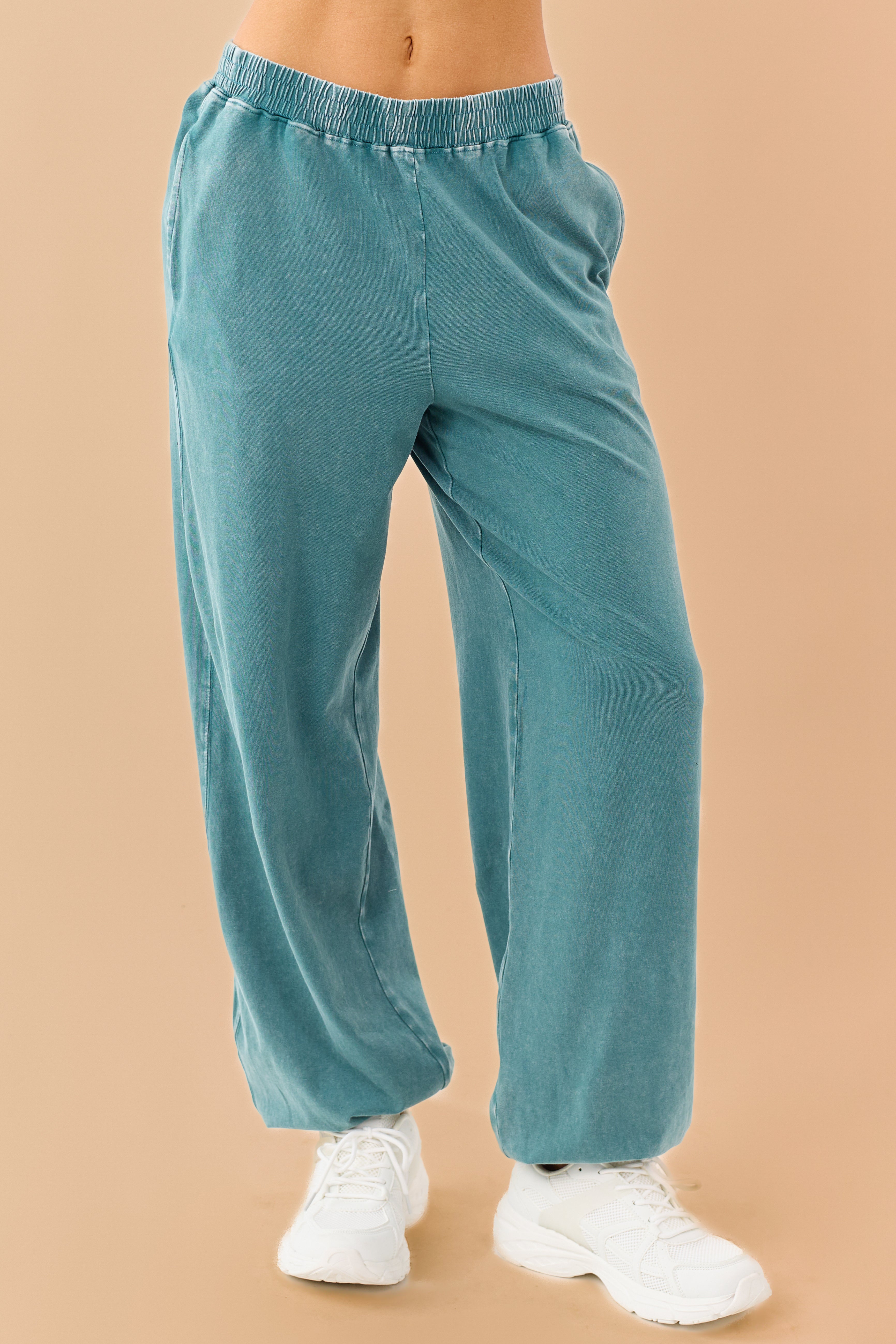 Pine Washed Wrapped Crop Top and Joggers Set