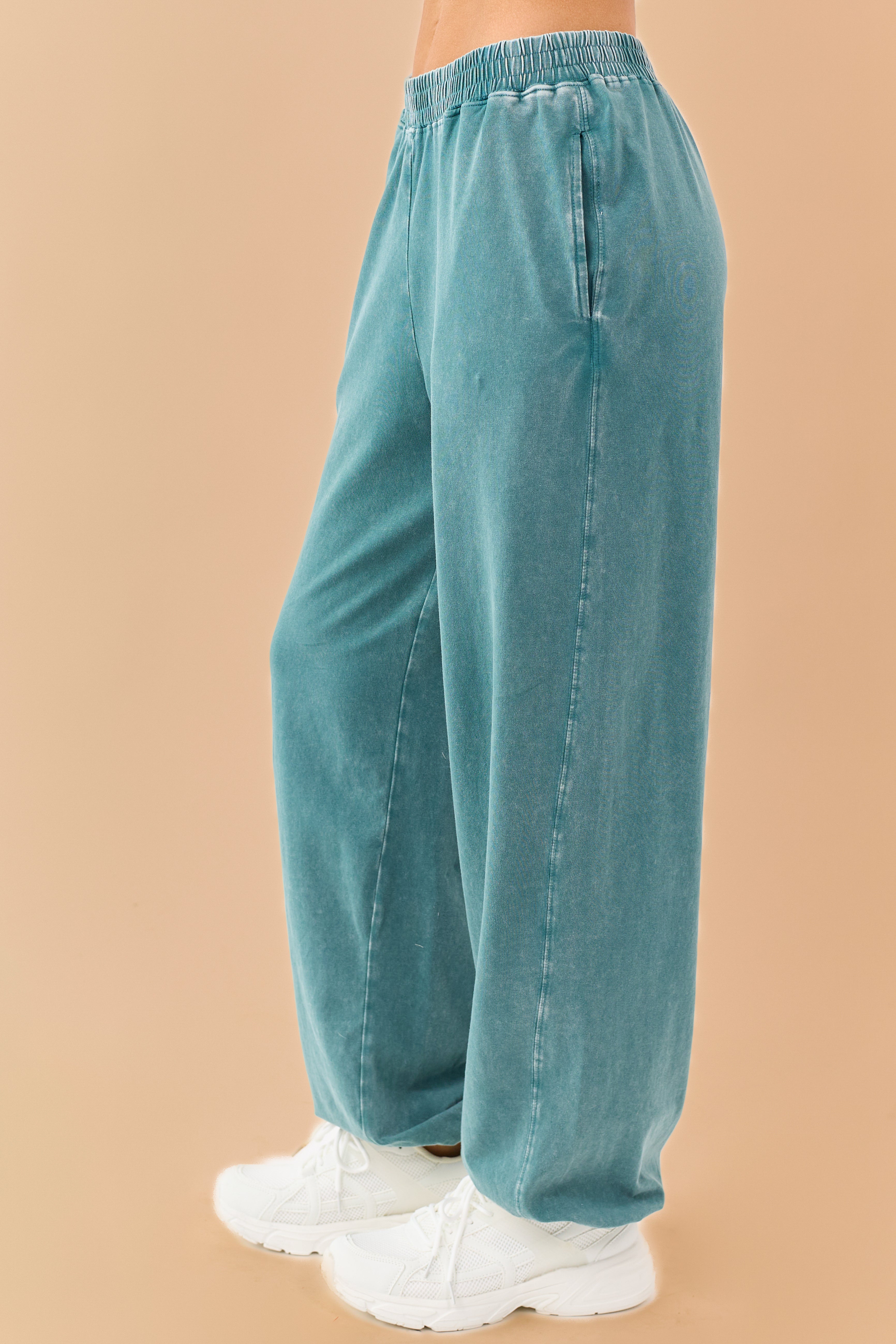 Pine Washed Wrapped Crop Top and Joggers Set