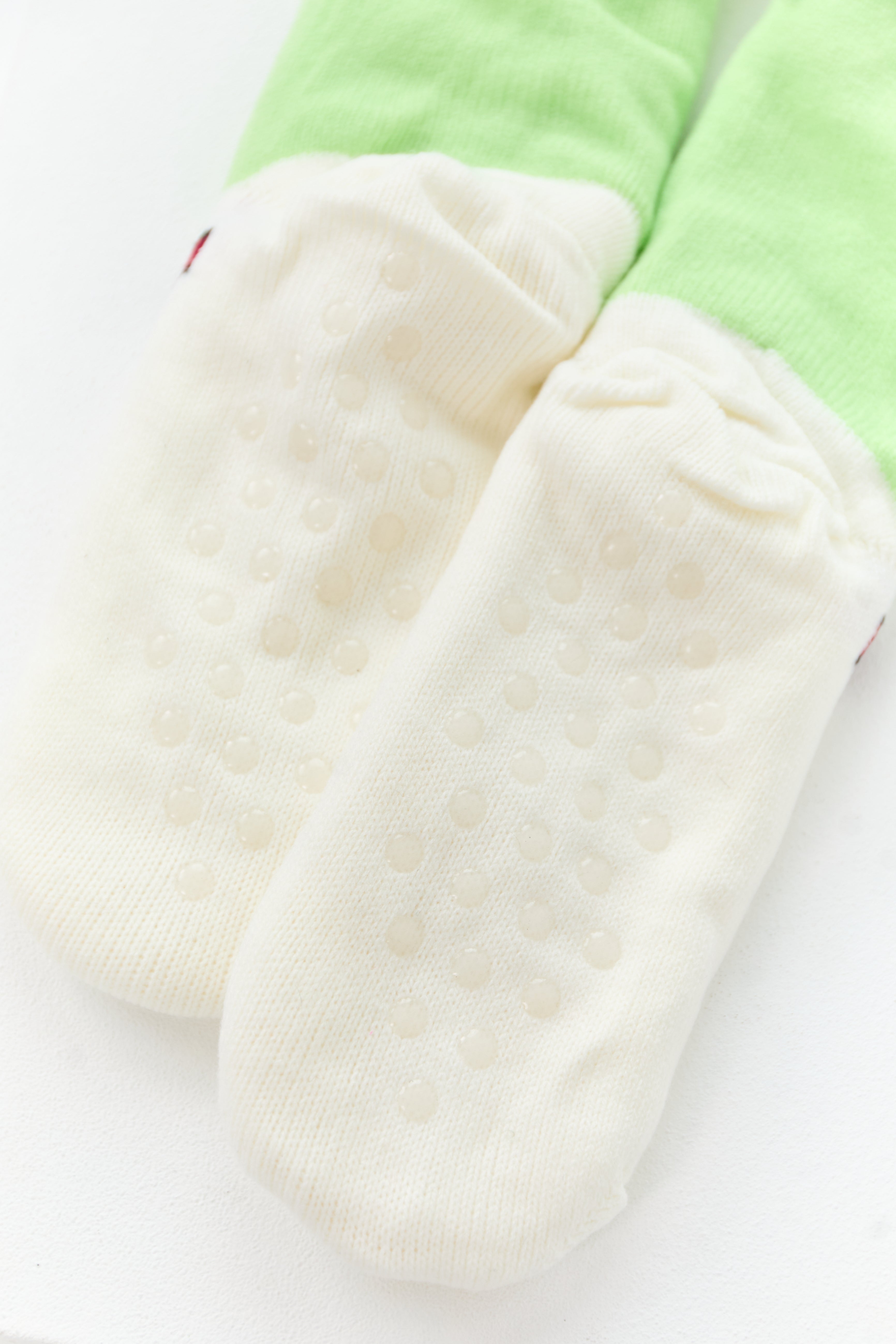Pistachio Sherpa Lined Character Holiday Grip Socks