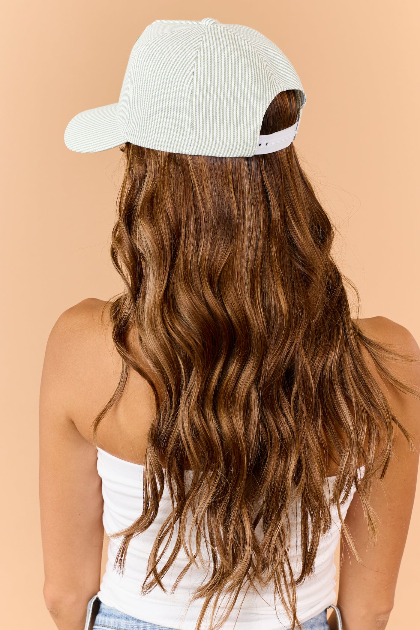 Pistachio Striped 'Raised On 90s Country' Patch Hat
