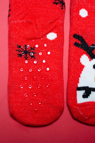 Pomegranate Polar Bear Thick Sherpa Socks