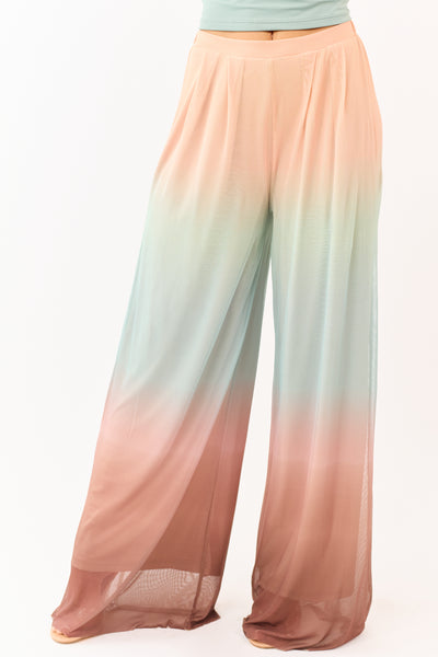 Promesa Multicolor Ombre Mesh Palazzo Pants