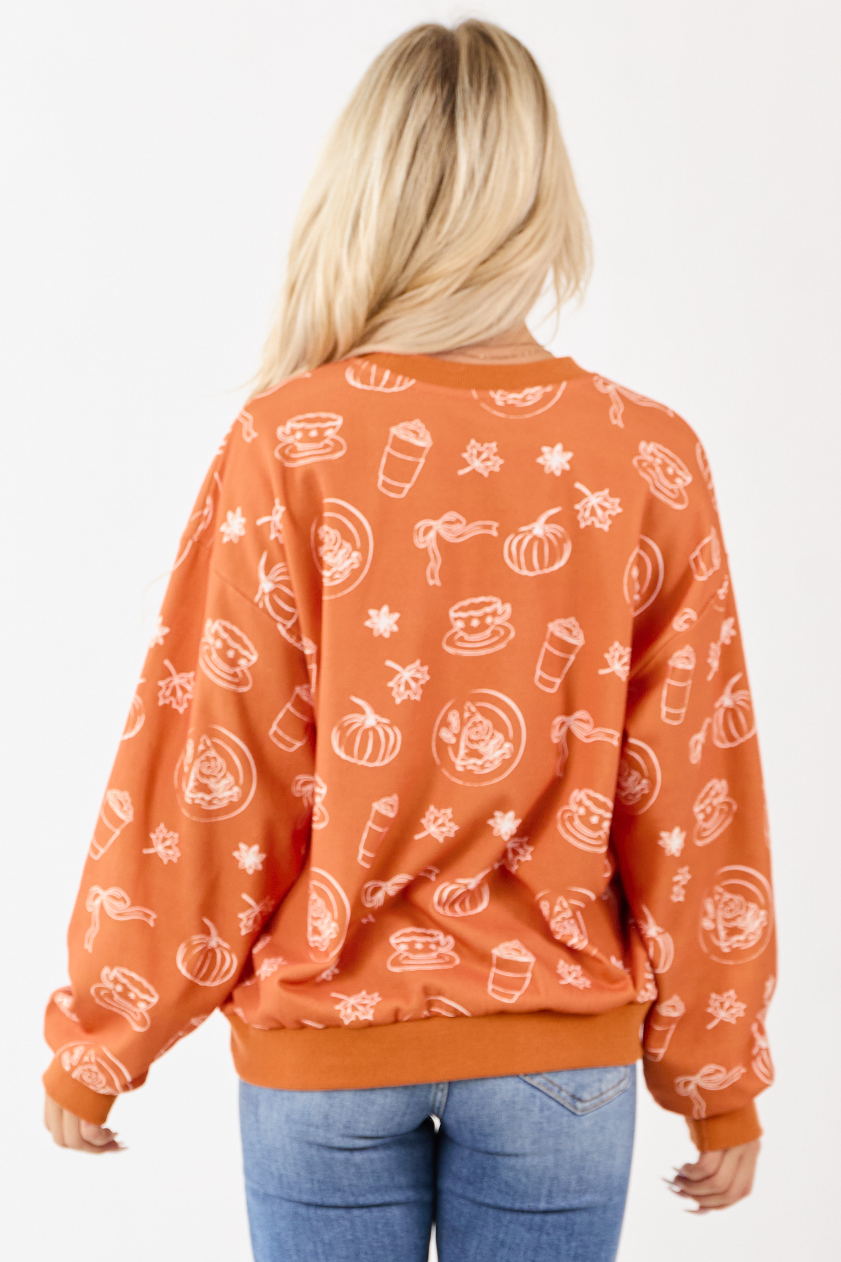 Pumpkin Spice Fall Graphic Relaxed Sweater