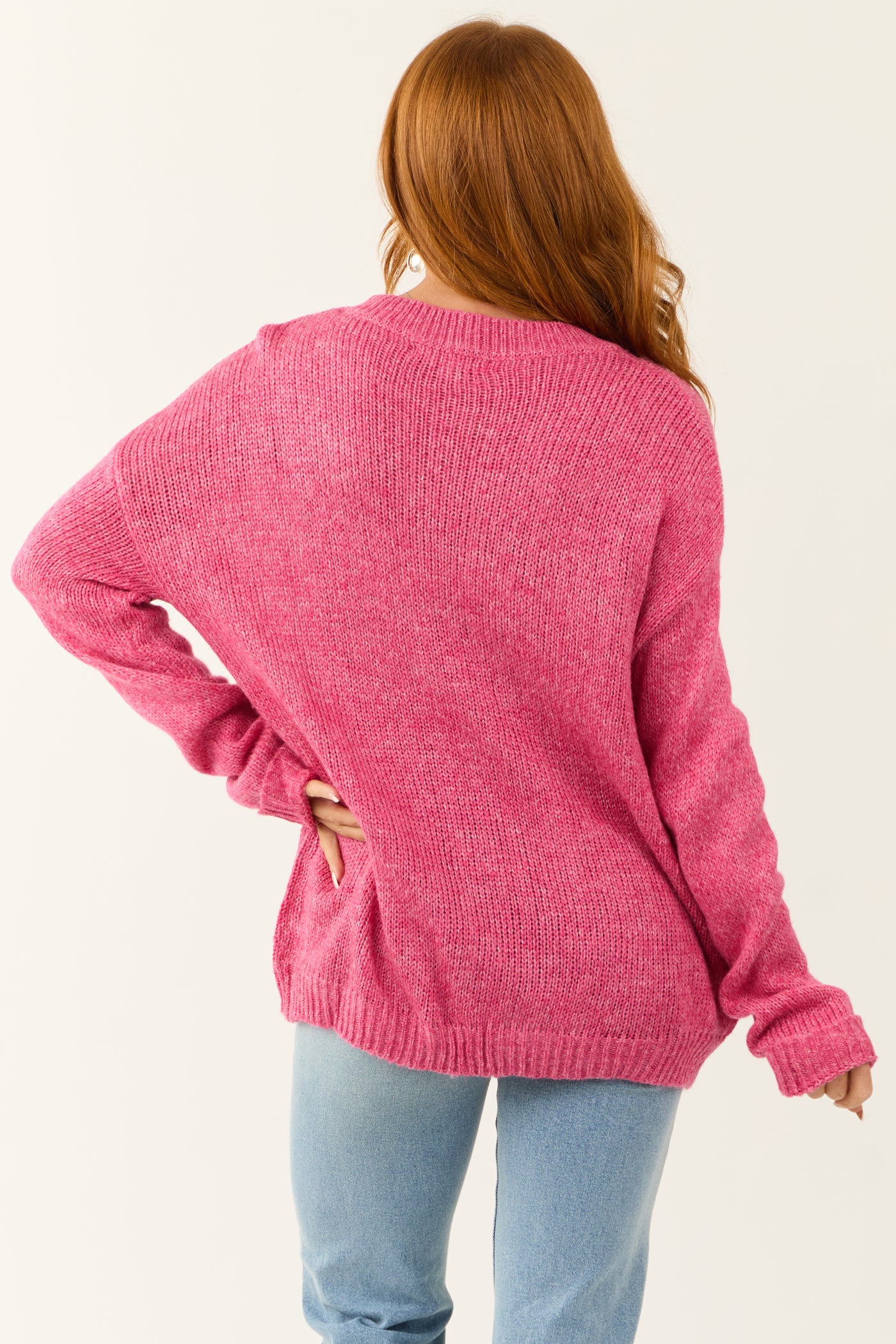 Punch Chest Pocket Cuffed Sleeve Sweater