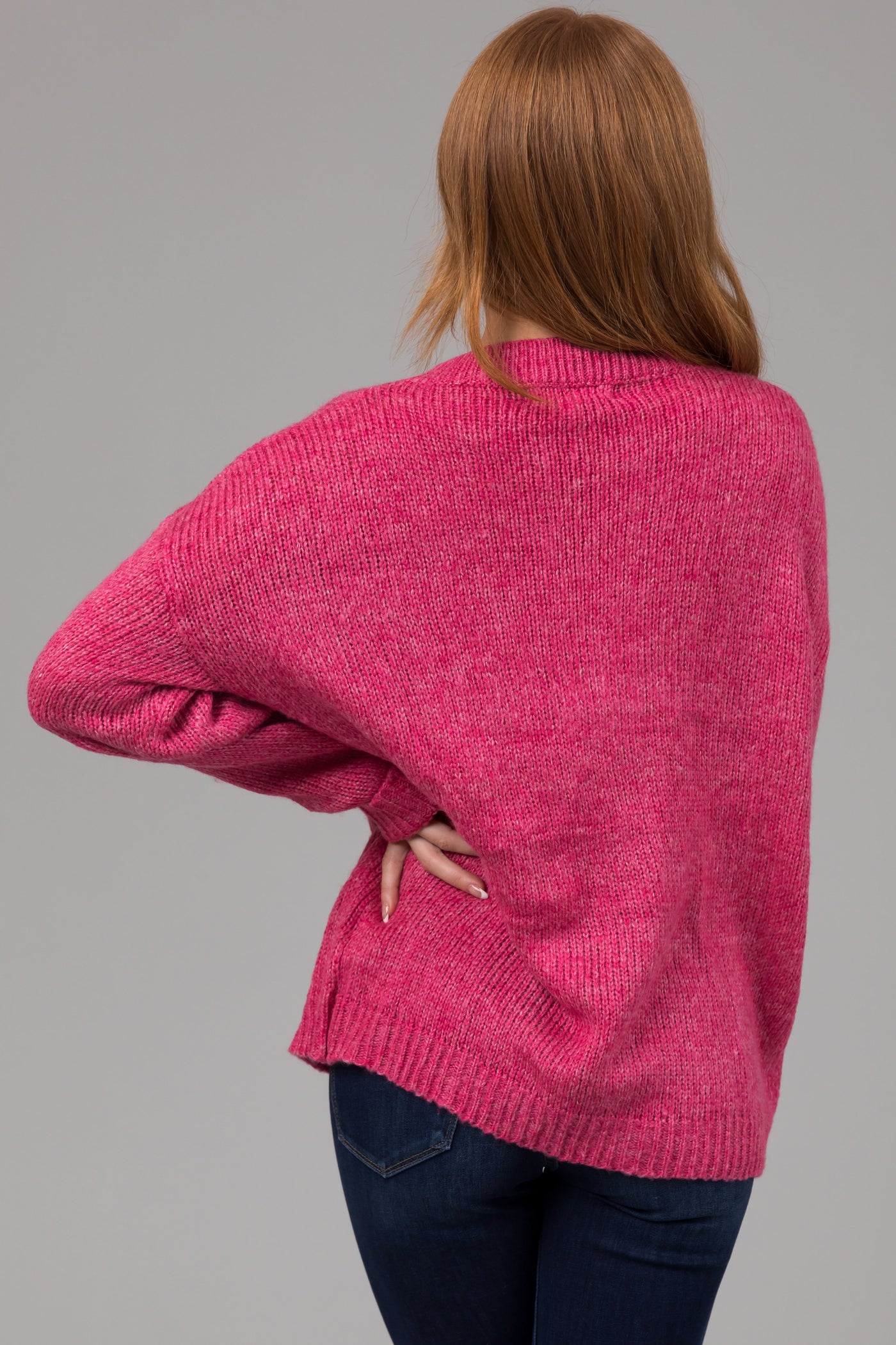 Punch Chest Pocket Cuffed Sleeve Sweater Lime Lush