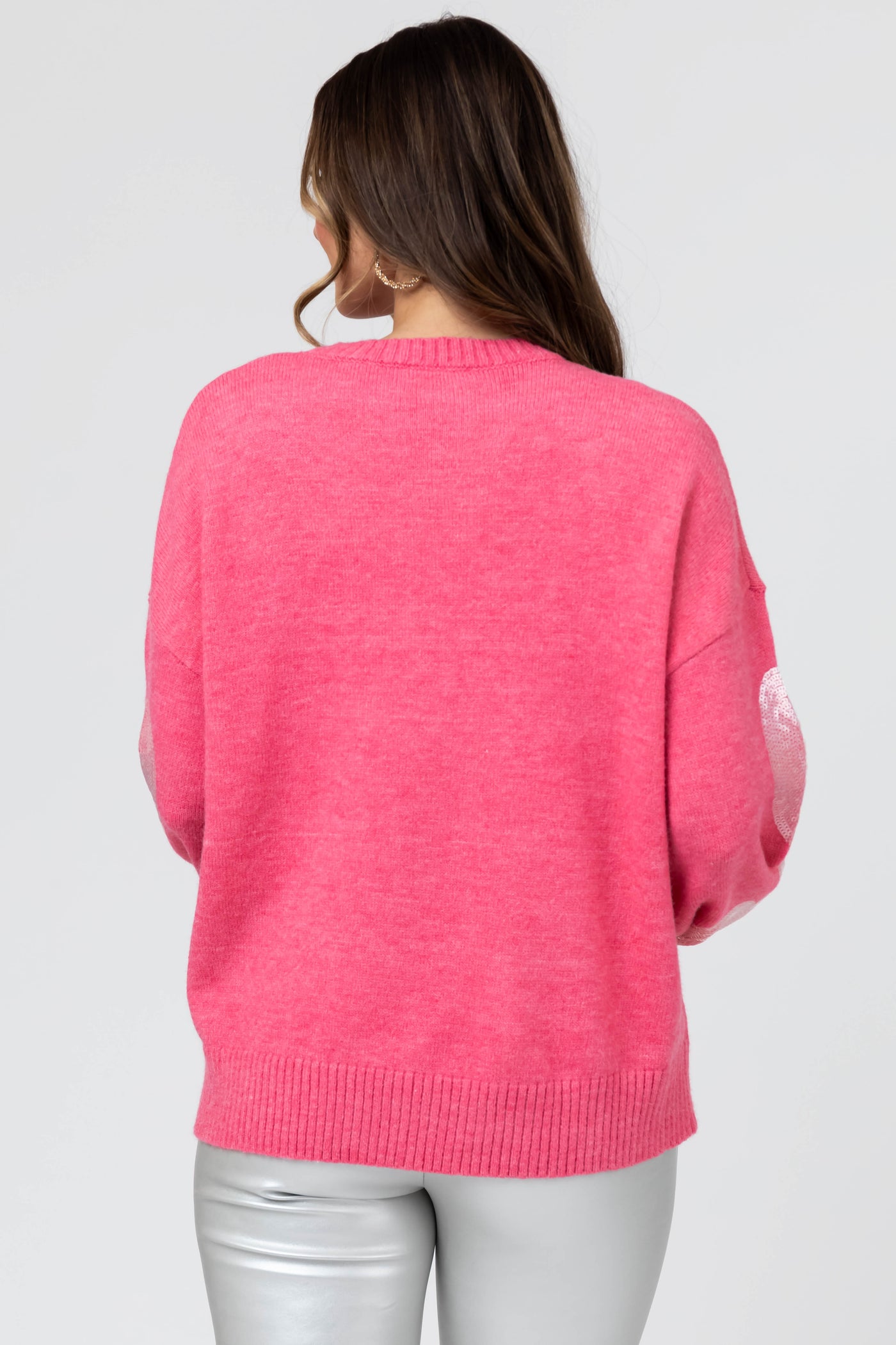 Punch Pearl and Sequin Heart Sweater
