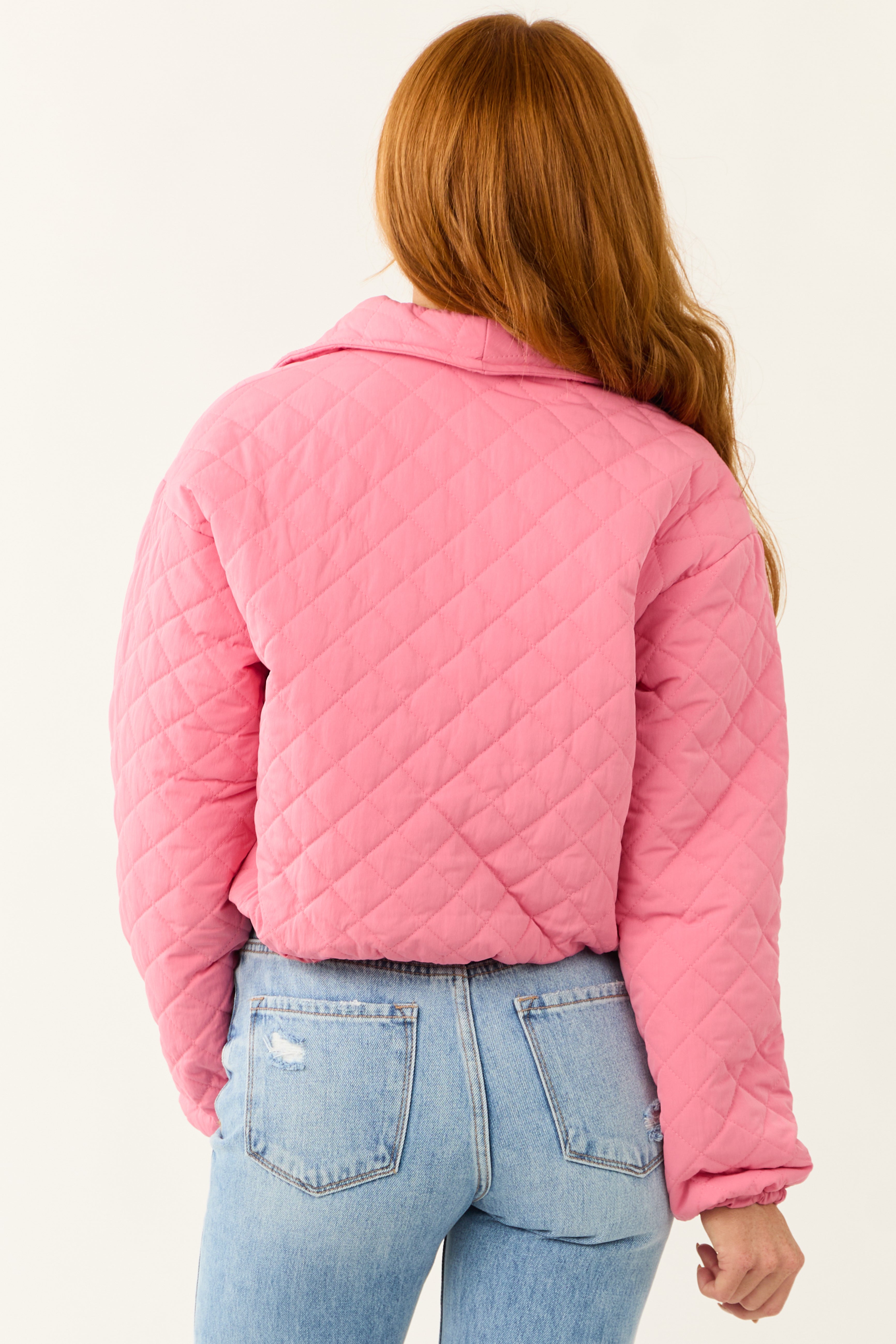 Punch Quilted Cropped Puffer Jacket | Lime Lush Boutique