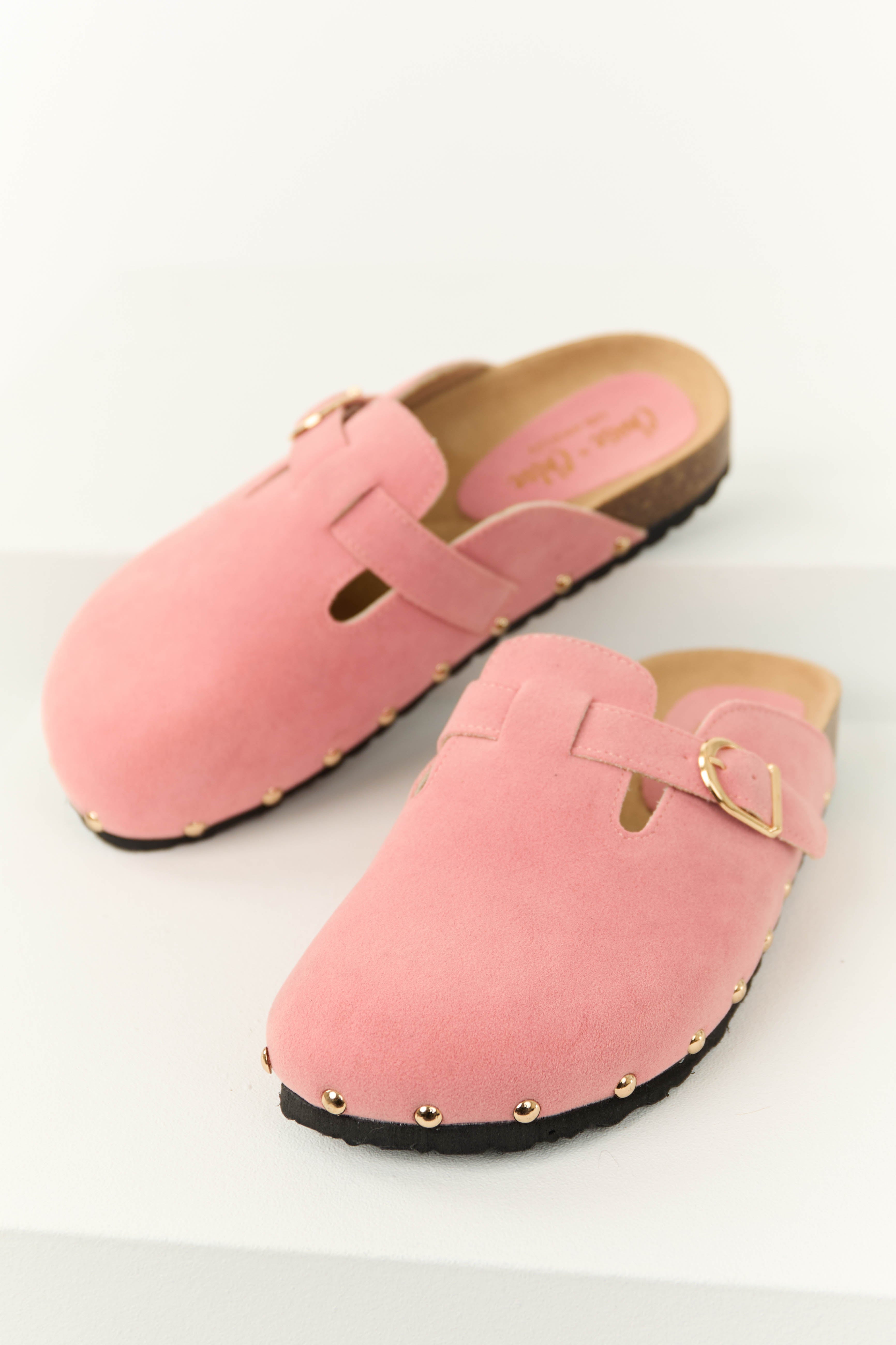 Punch Suede Studded Trim Clog Slip Ons Lime Lush Boutique punch-suede-studded-trim-clog-slip-ons-lime-lush-boutique