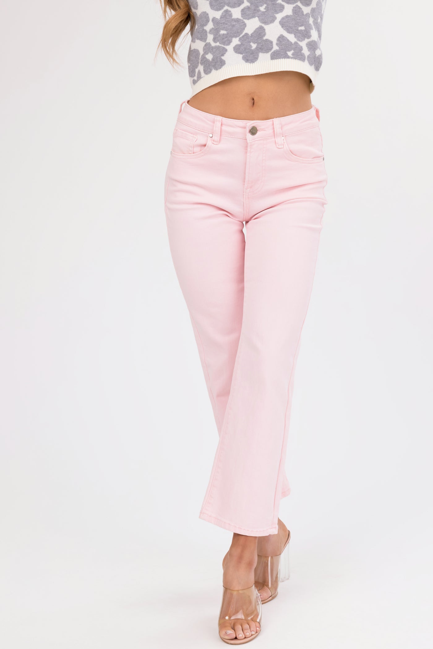 Risen Cherry Blossom Straight Leg Ankle Jeans