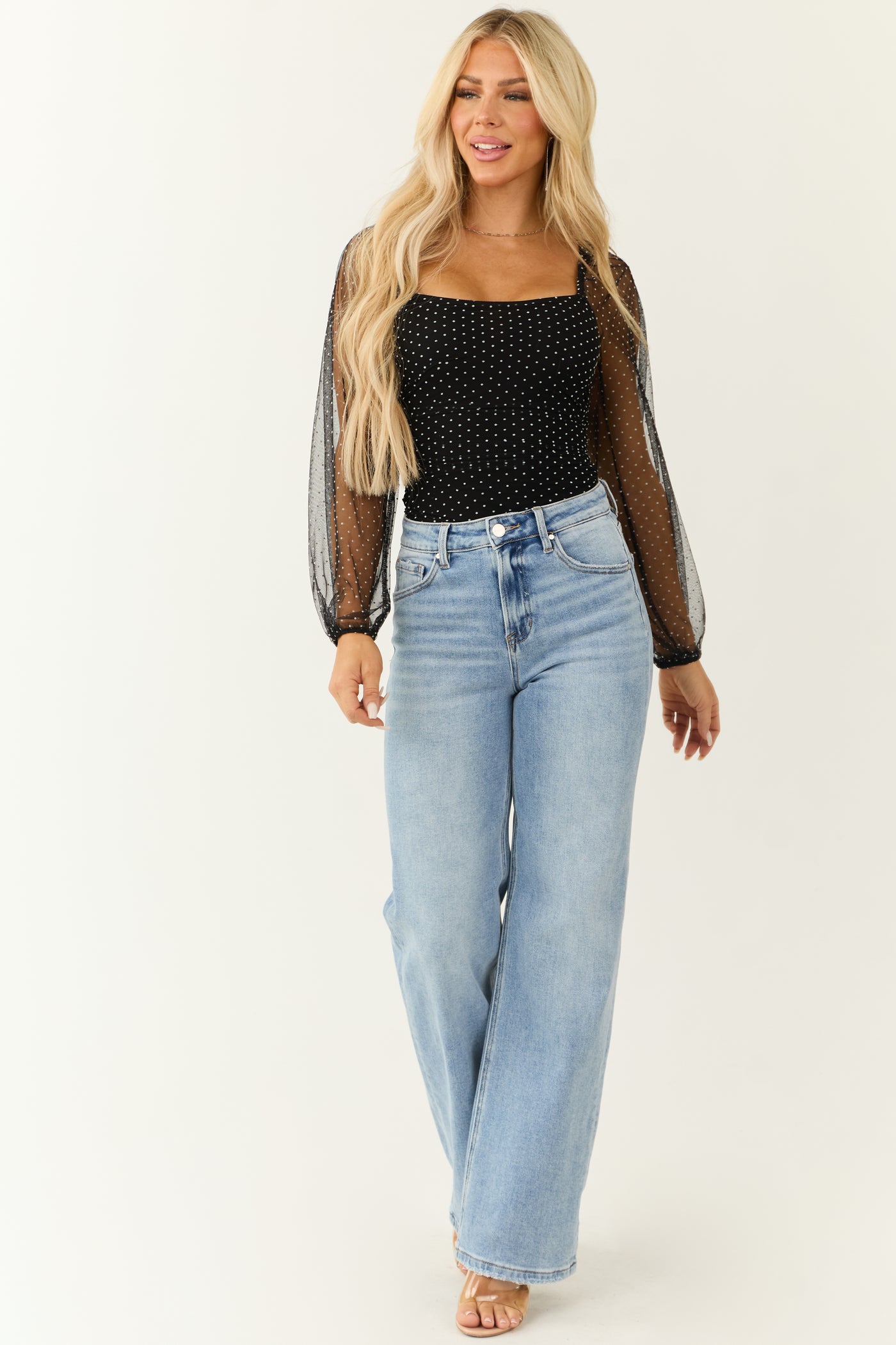Risen Medium Wash High Rise Straight Jeans