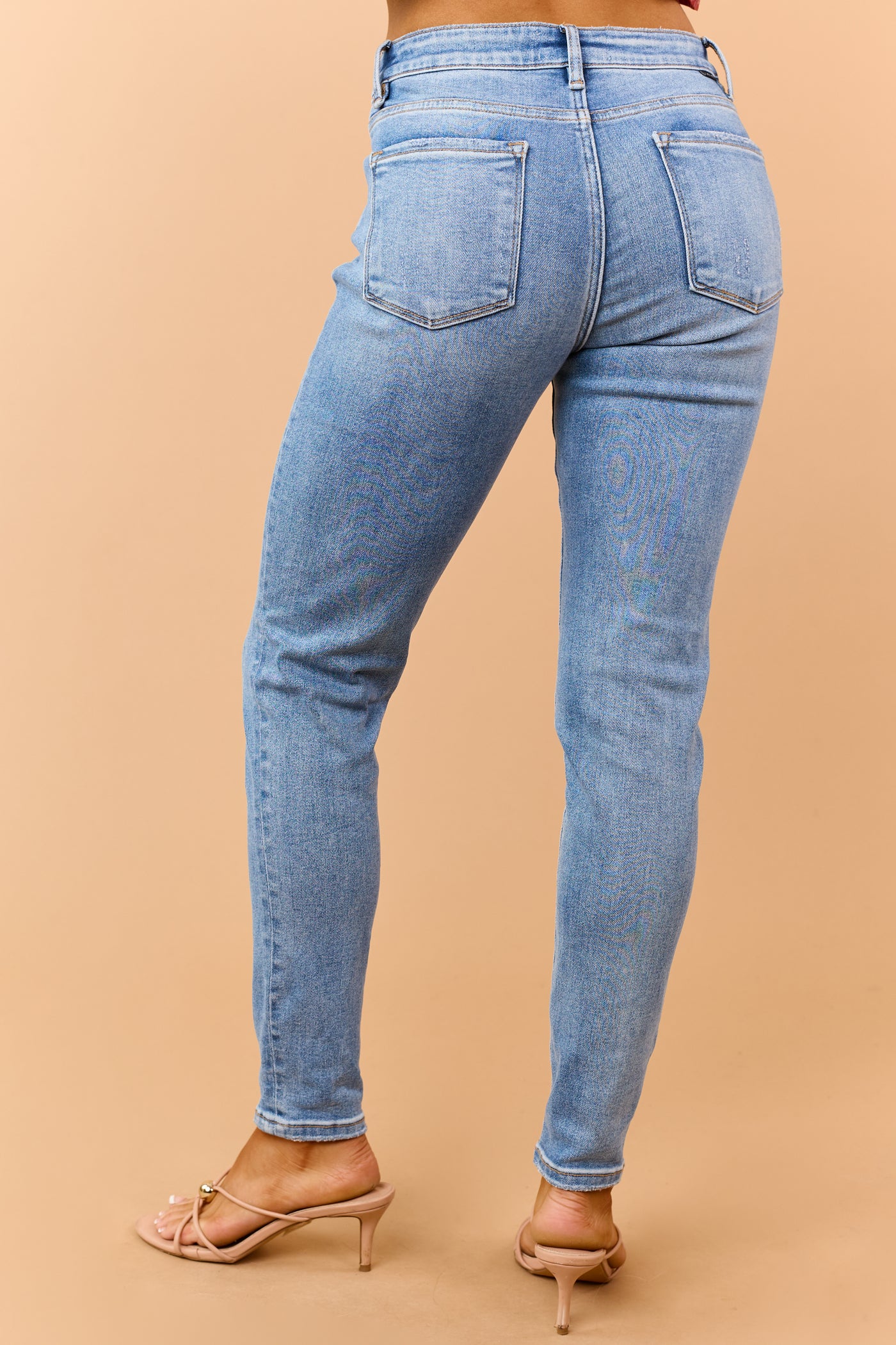 Risen Medium Wash Stretchy Tummy Control Skinny Jeans