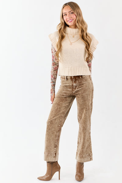 Risen Sepia Mineral Washed Corduroy Relaxed Pants