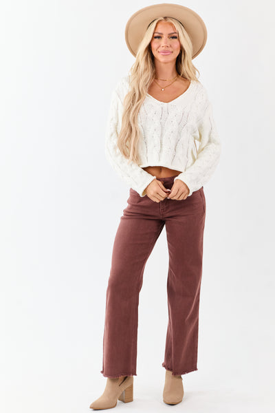 Risen Sienna Tummy Control Lurex Stretchy Wide Jeans