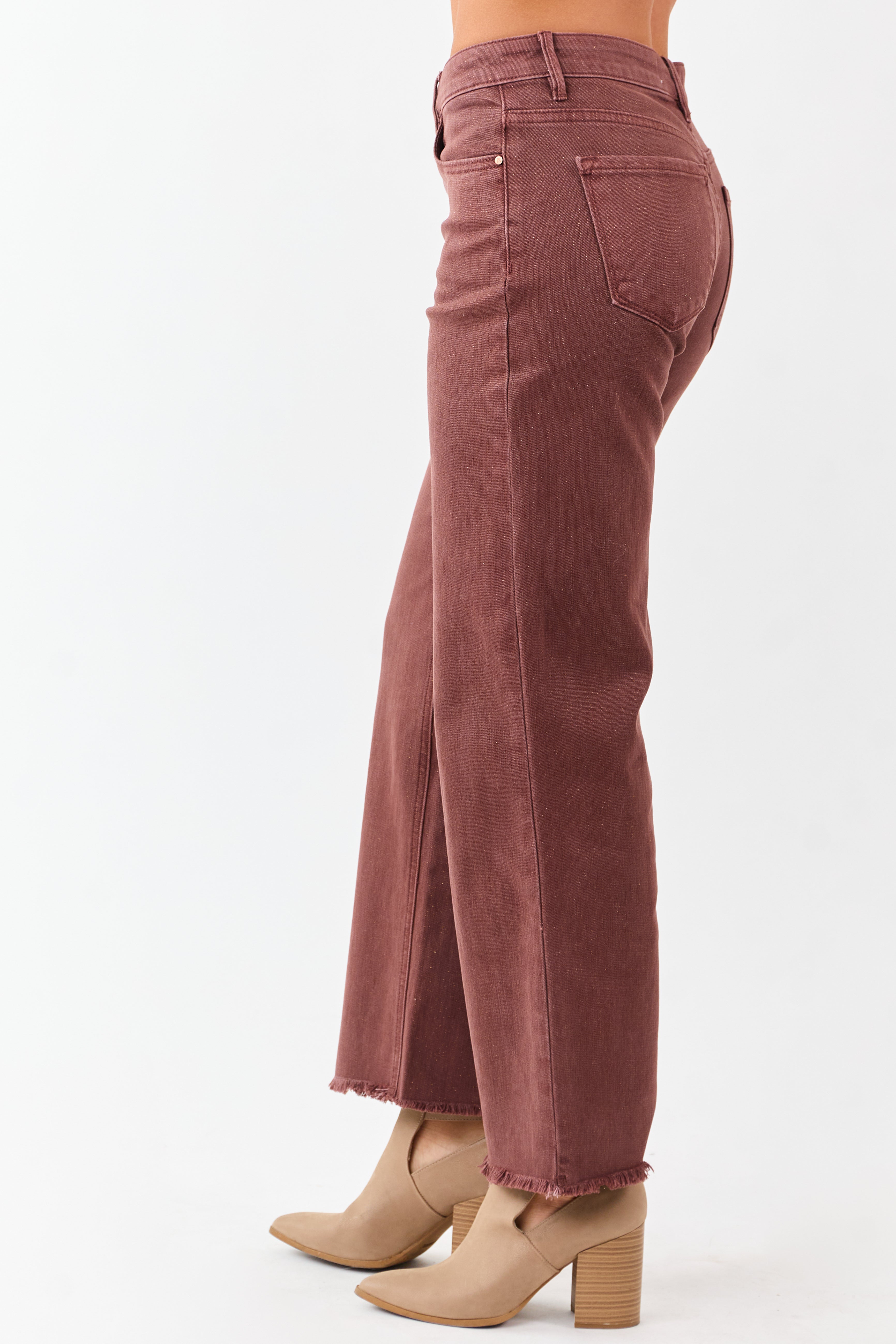 Risen Sienna Tummy Control Lurex Stretchy Wide Jeans